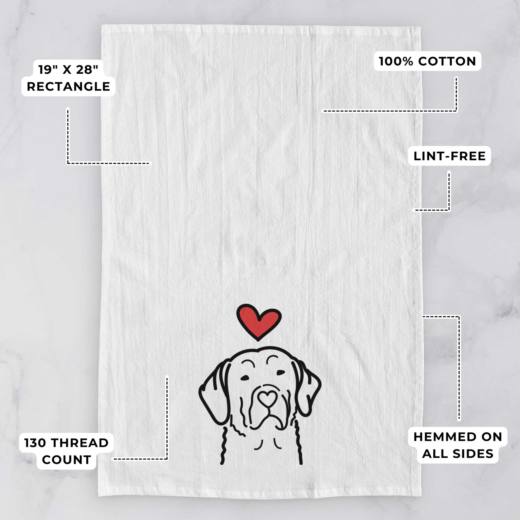 Love Always Chesapeake Bay Retriever - Tea Towel