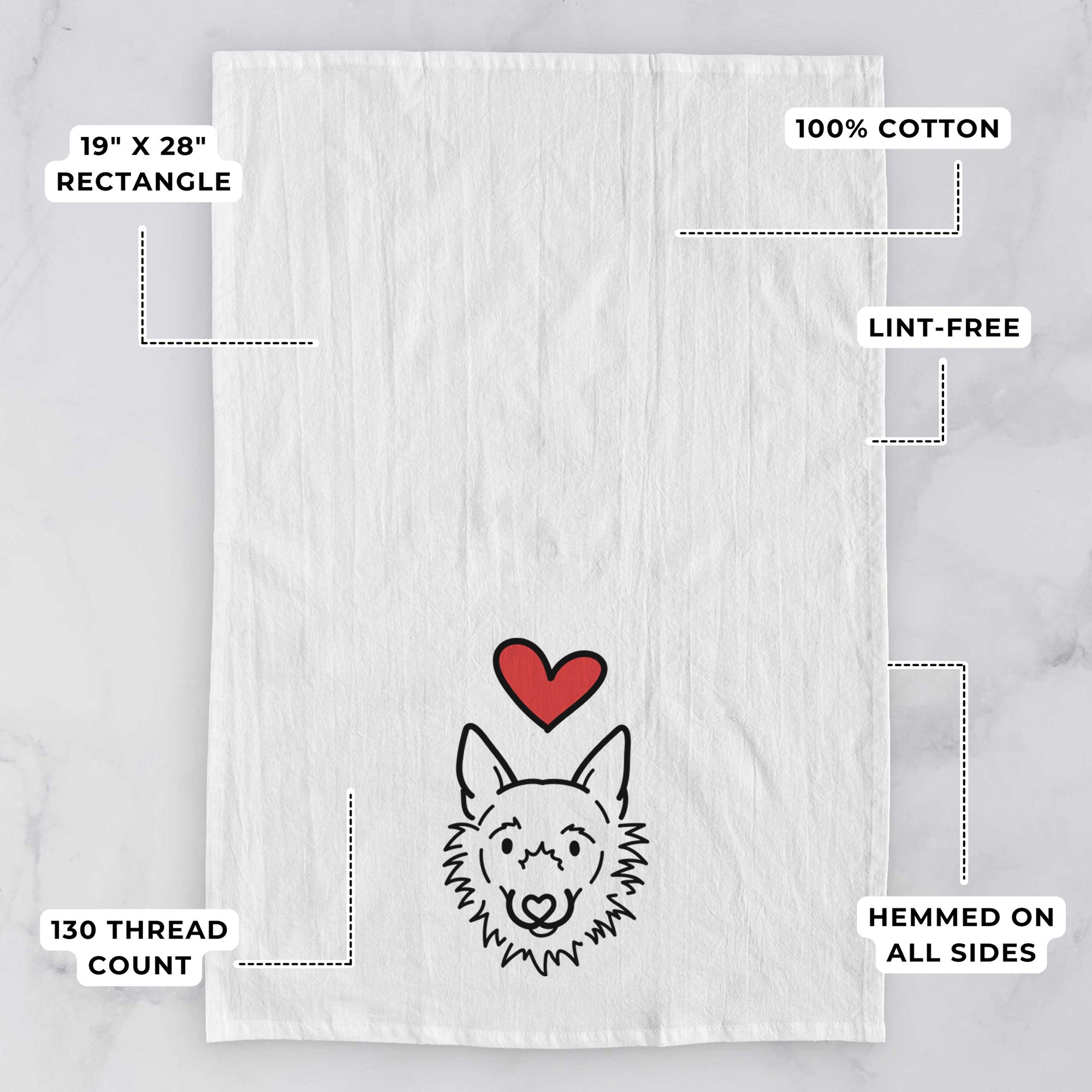 Love Always Super Mutt - Chewy - Tea Towel