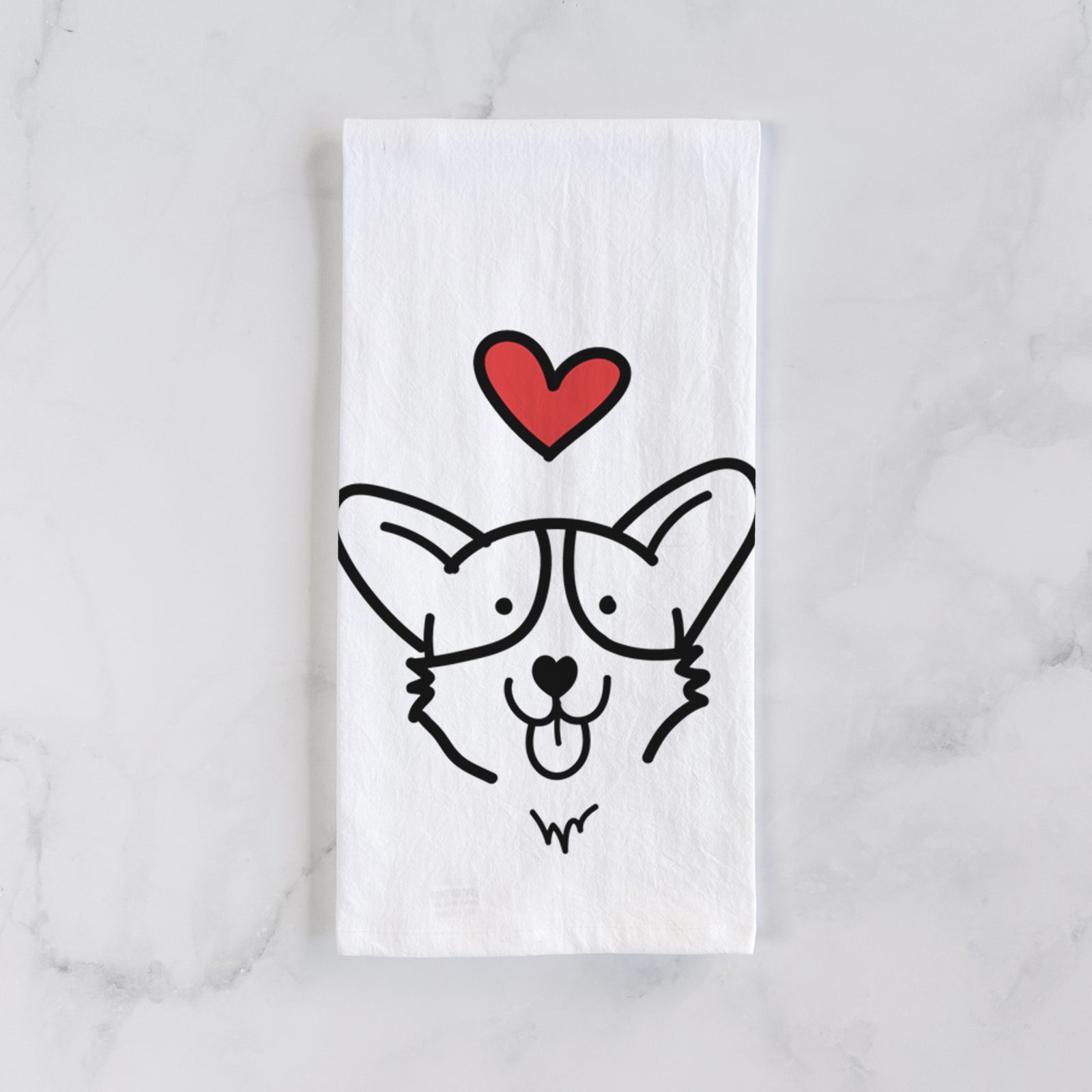 Love Always Corgi - Tea Towel