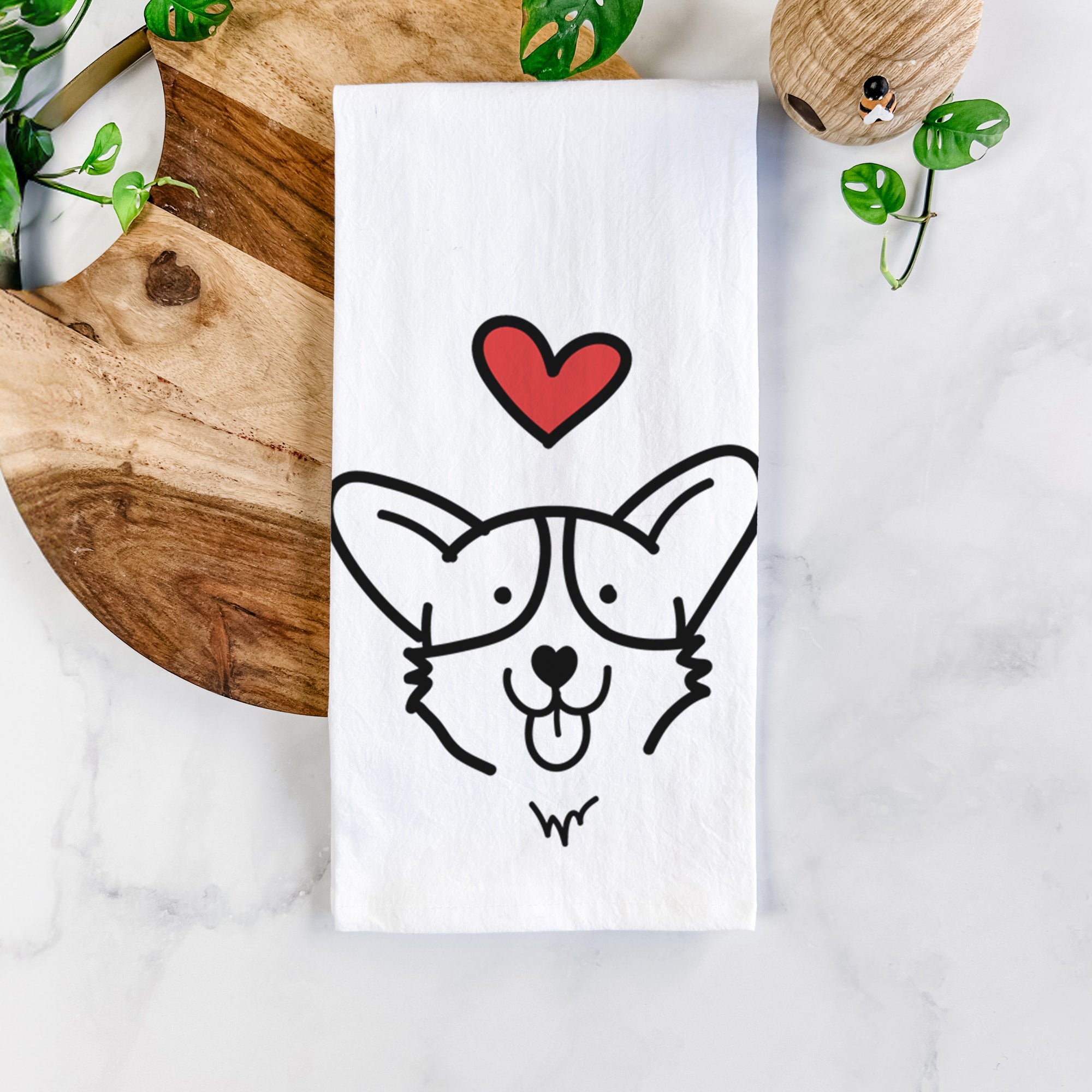 Love Always Corgi - Tea Towel