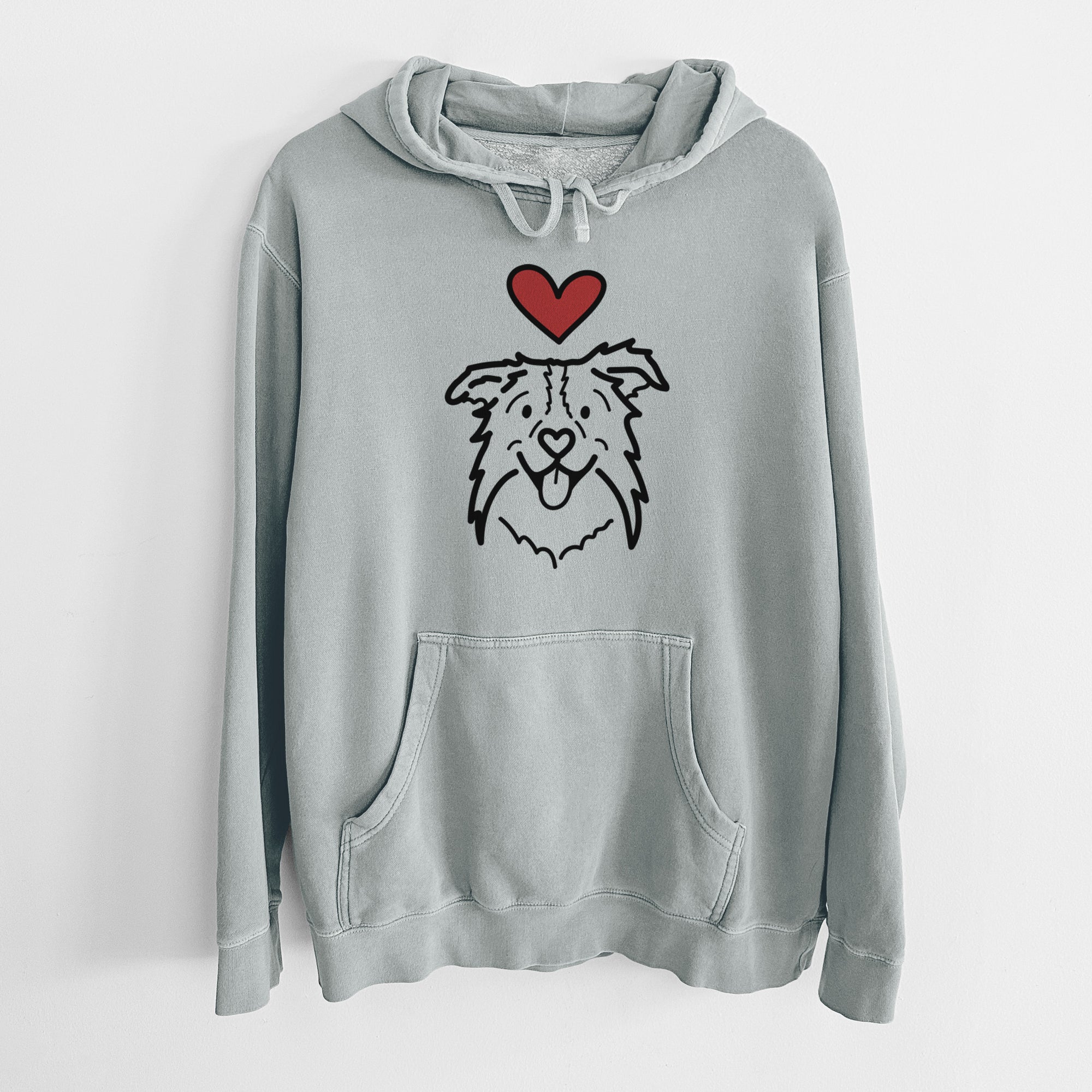 Love Always Border Collie - Cricket - Unisex Pigment Dyed Hoodie