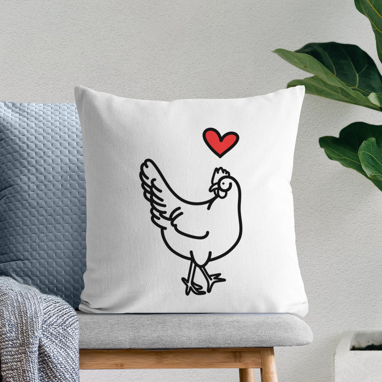 Love Always Chicken - Daisy -  Throw Pillow Cover