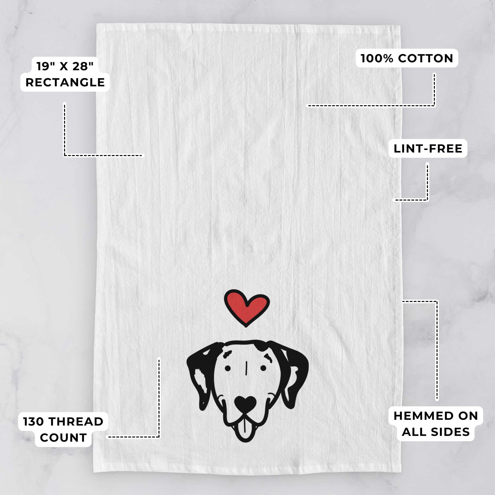 Love Always Dalmatian - Tea Towel