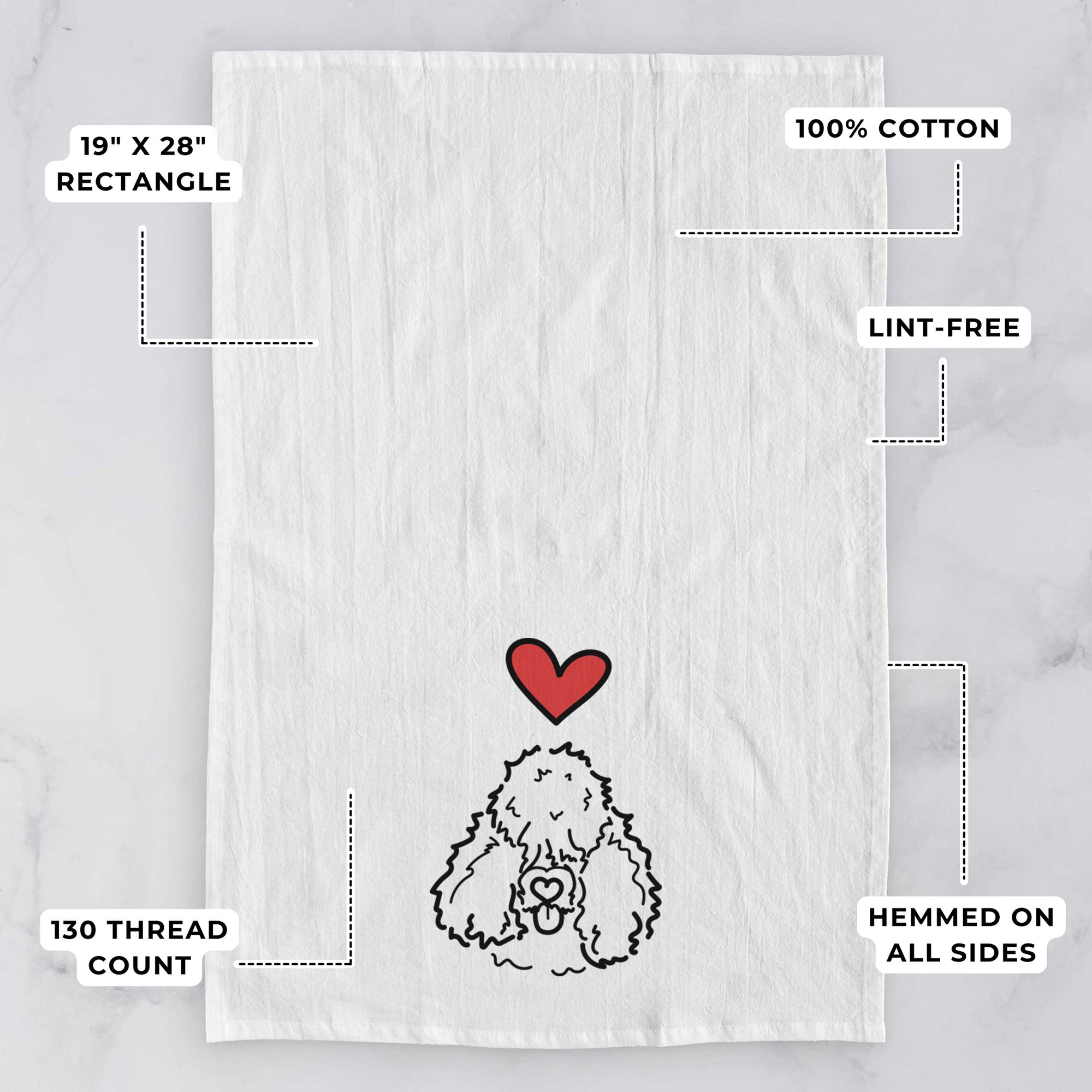 Love Always Bouvier des Flandres - Deeogey - Tea Towel