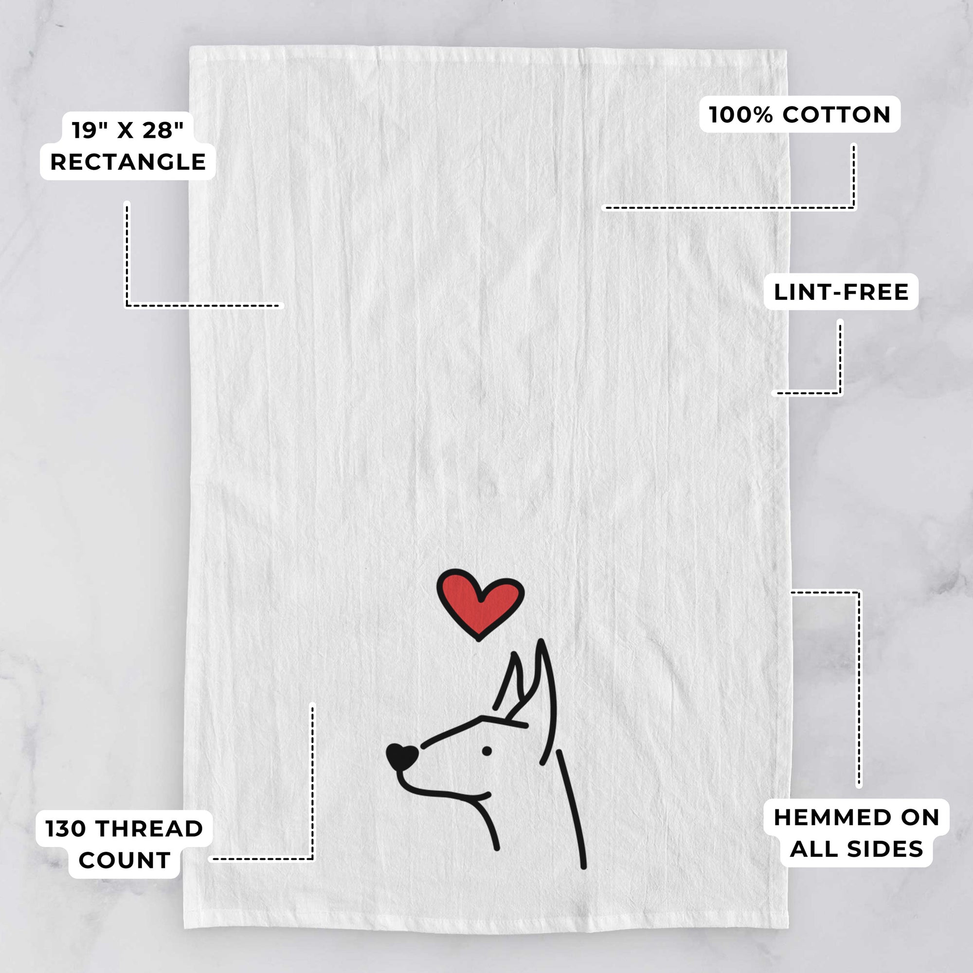 Love Always Doberman Pinscher - Tea Towel