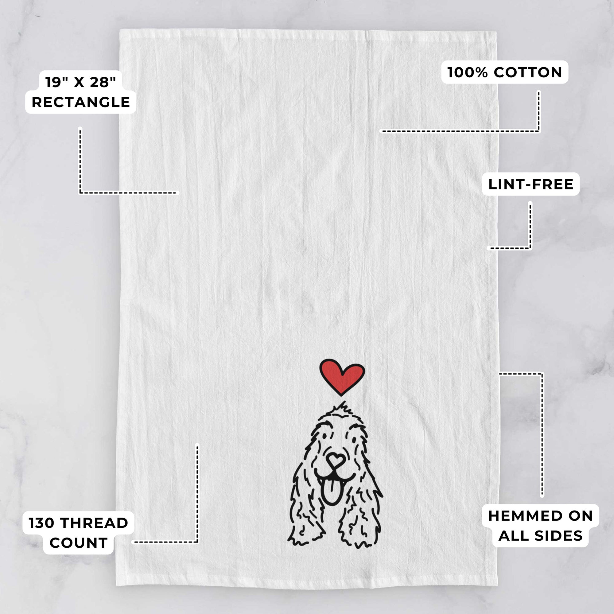 Love Always English Cocker Spaniel - Dolly - Tea Towel