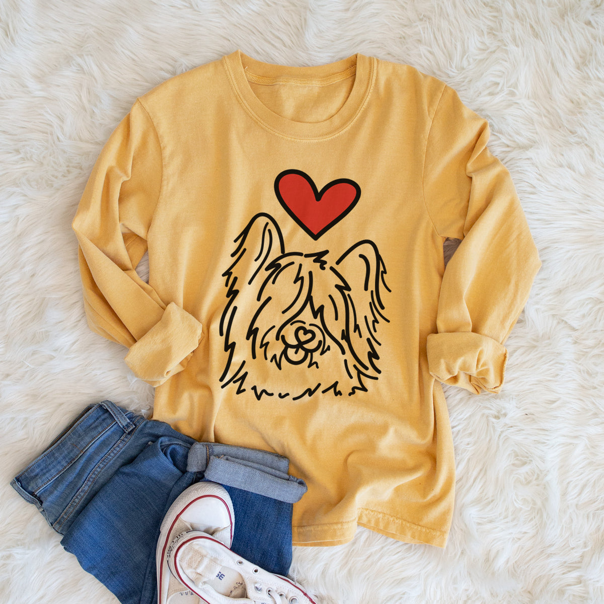 Love Always Skye Terrier - Dougal - Heavyweight 100% Cotton Long Sleeve