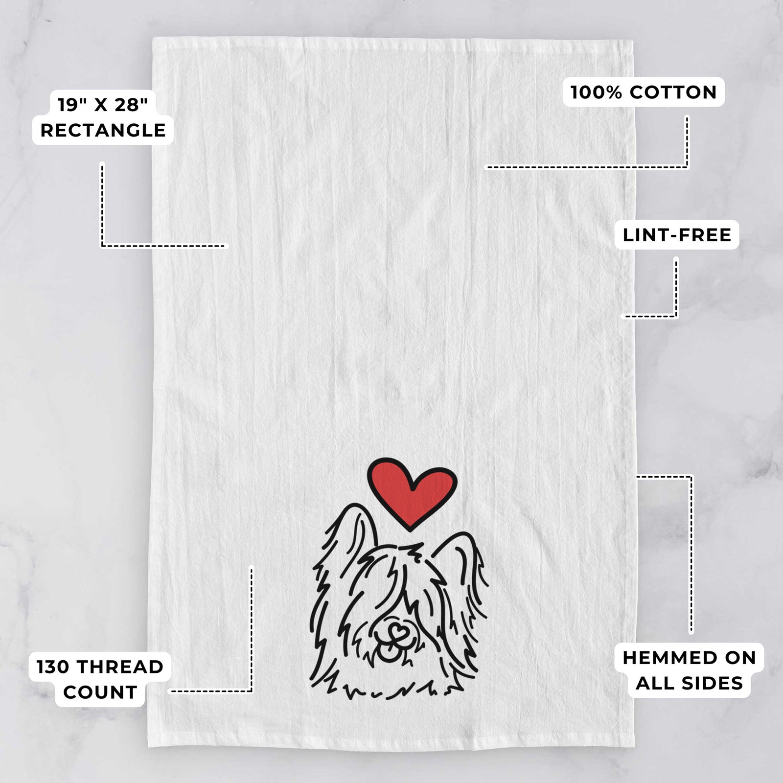 Love Always Skye Terrier - Dougal - Tea Towel