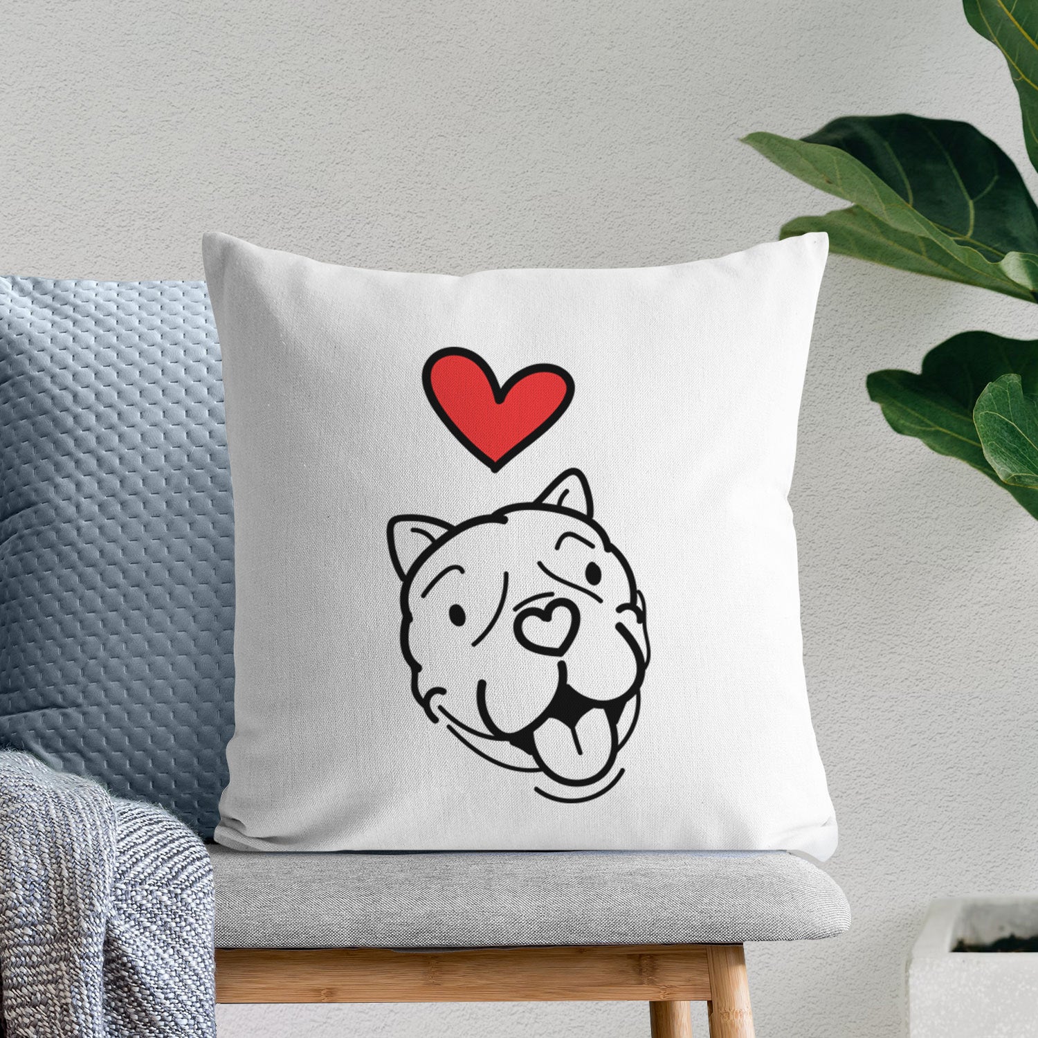 Love Always American Bulldog - Draco -  Throw Pillow Cover
