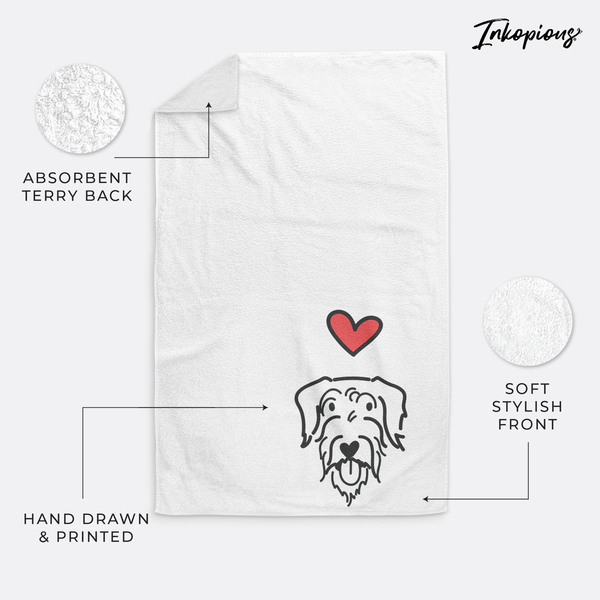 Love Always Doodle - Dug - Decorative Hand Towel