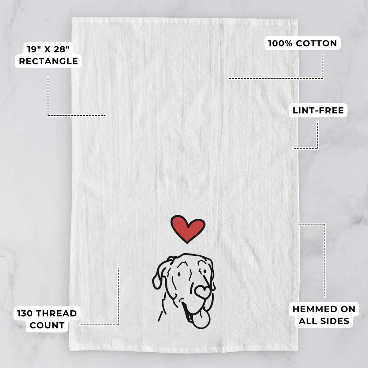 Love Always Great Dane - Duncan - Tea Towel