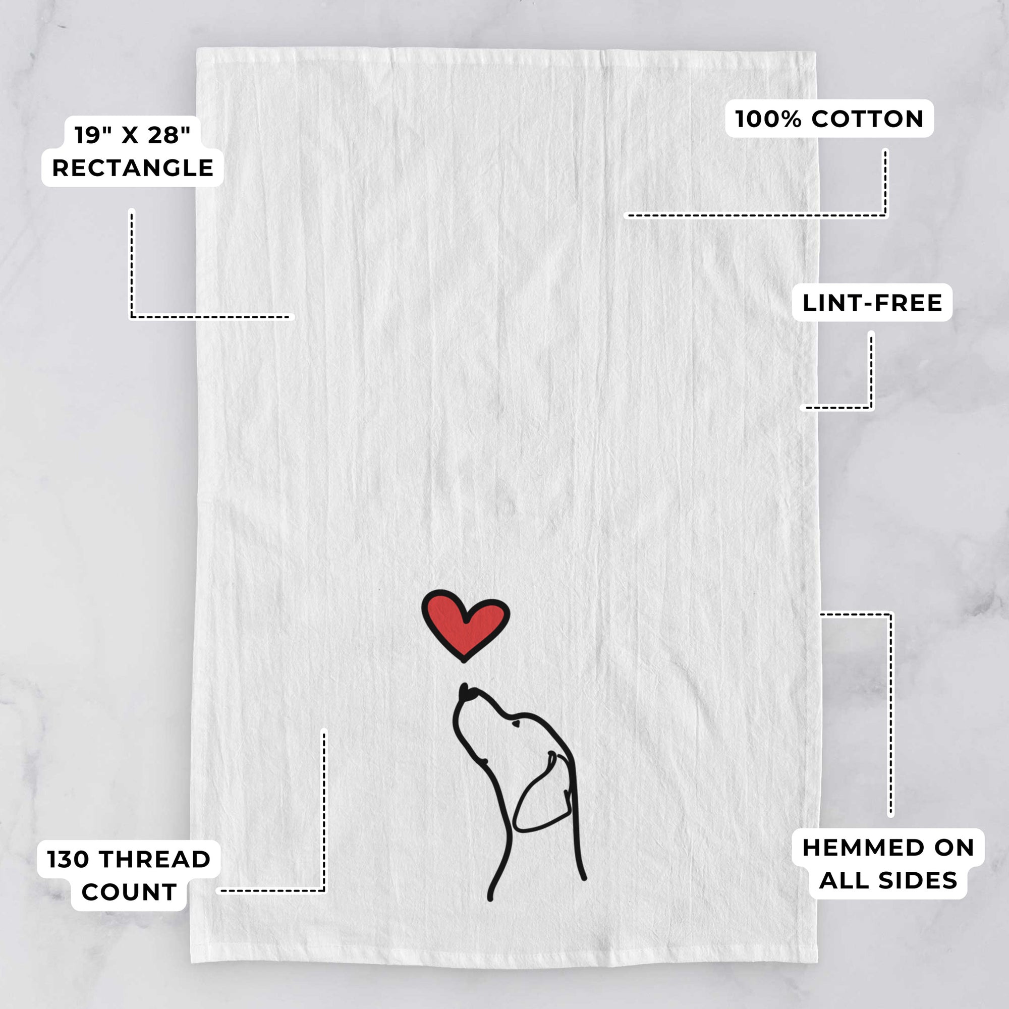 Love Always English Pointer Profile - Tea Towel