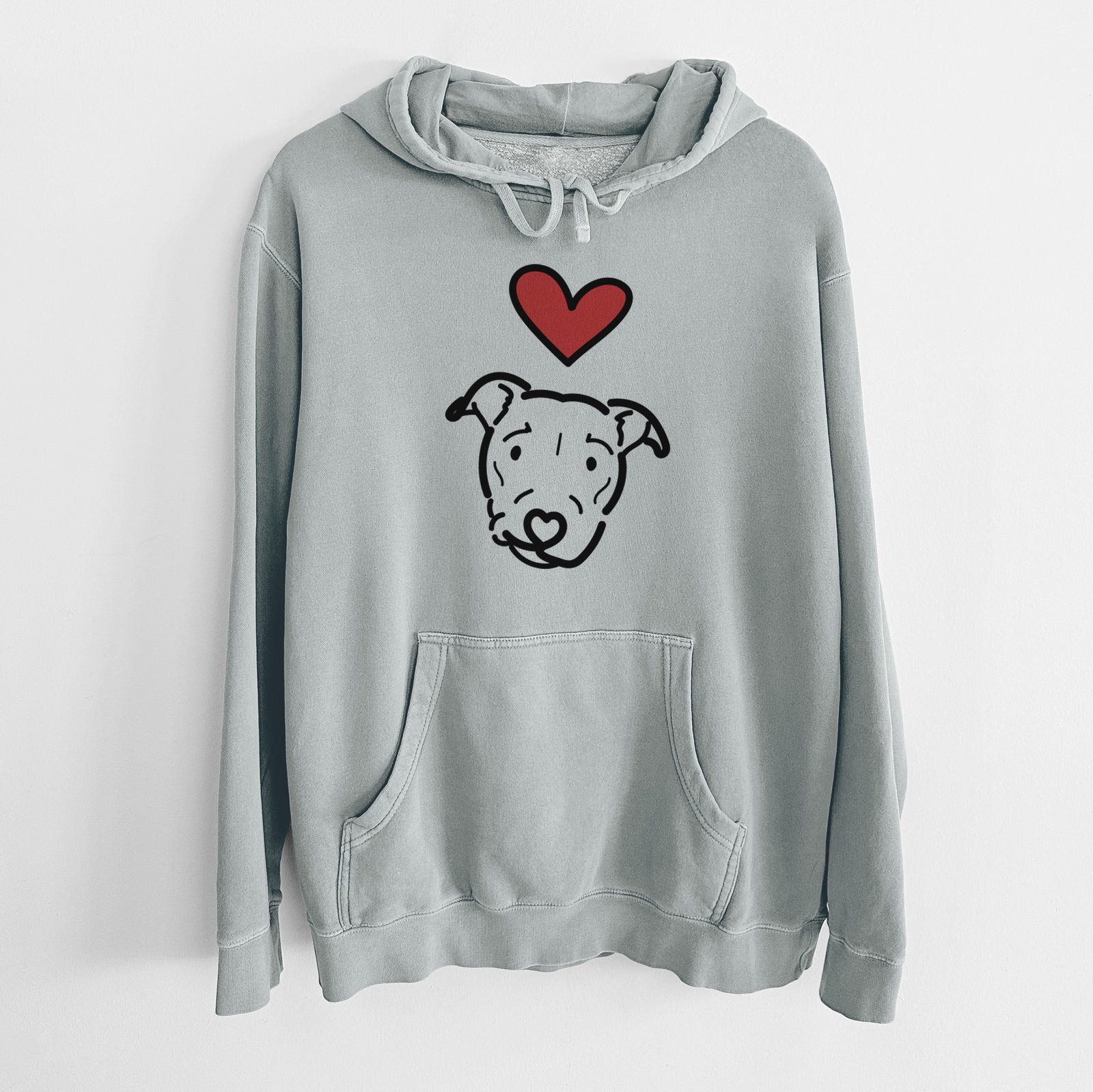 Love Always Pitbull Mix - Ernie - Unisex Pigment Dyed Hoodie