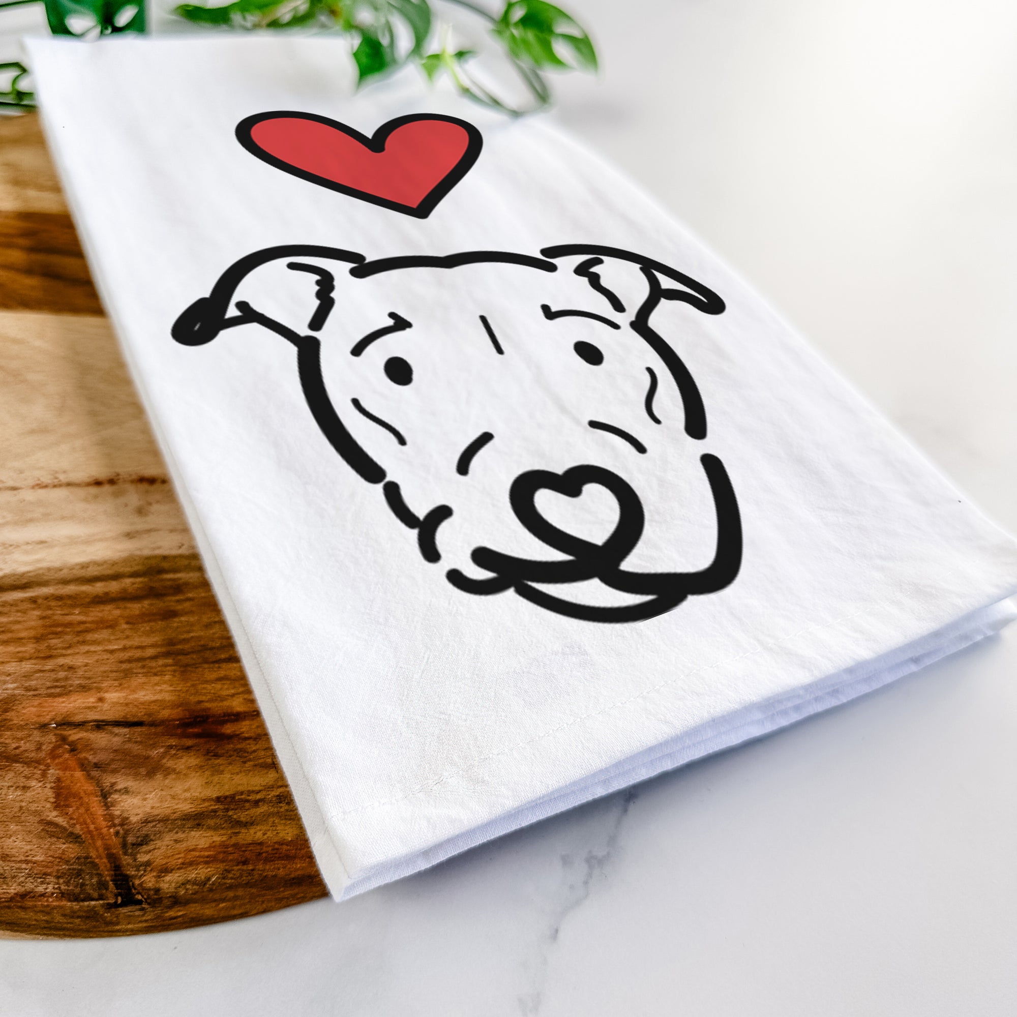 Love Always Pitbull Mix - Ernie - Tea Towel