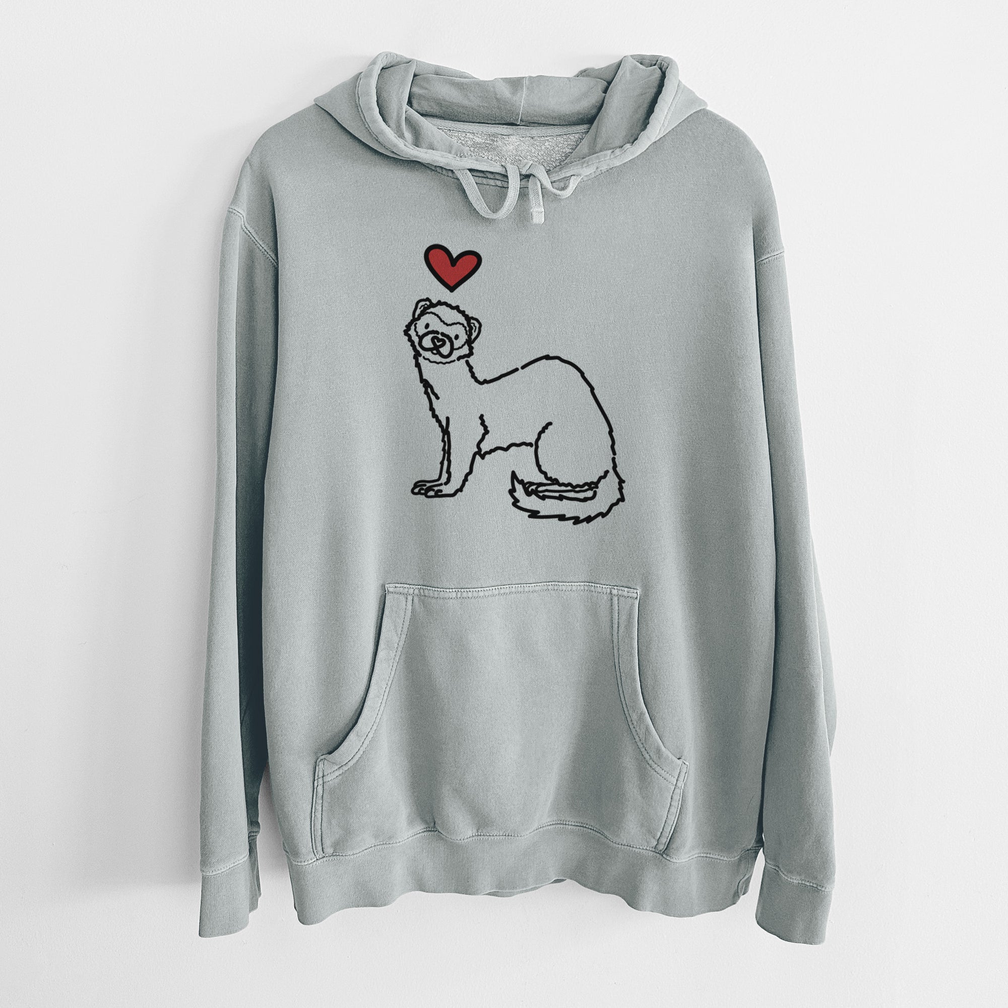 Love Always Ferret - Fern - Unisex Pigment Dyed Hoodie