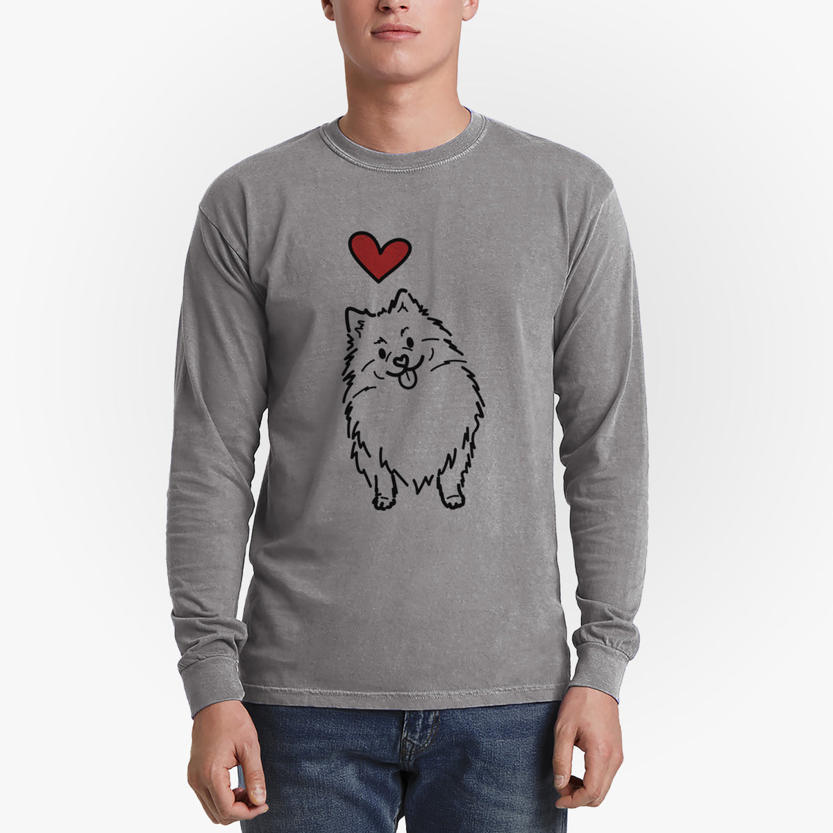 Love Always Pomeranian - Fern - Heavyweight 100% Cotton Long Sleeve
