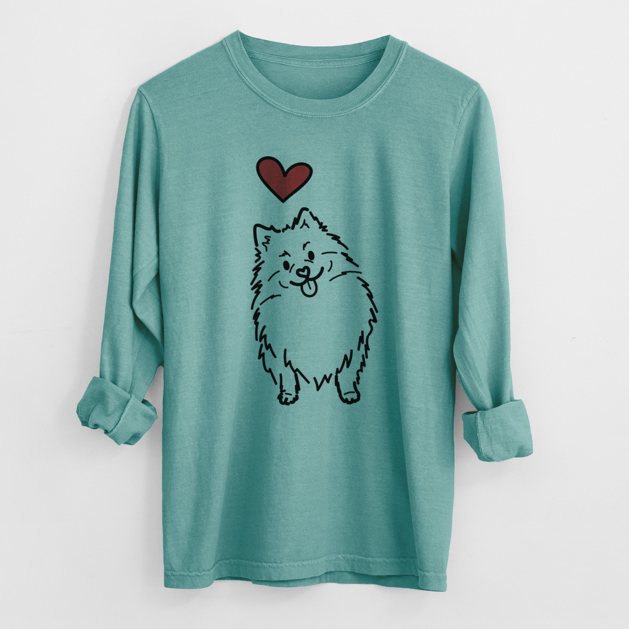 Love Always Pomeranian - Fern - Heavyweight 100% Cotton Long Sleeve