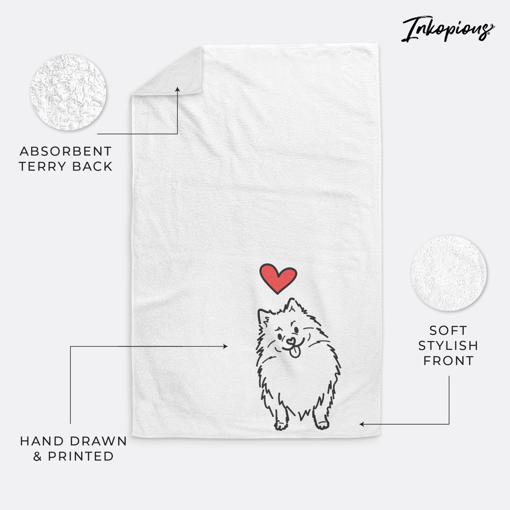 Love Always Pomeranian - Fern - Decorative Hand Towel