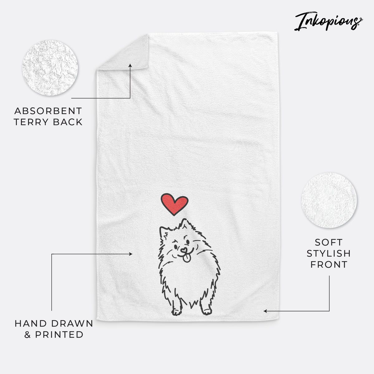 Love Always Pomeranian - Fern - Decorative Hand Towel