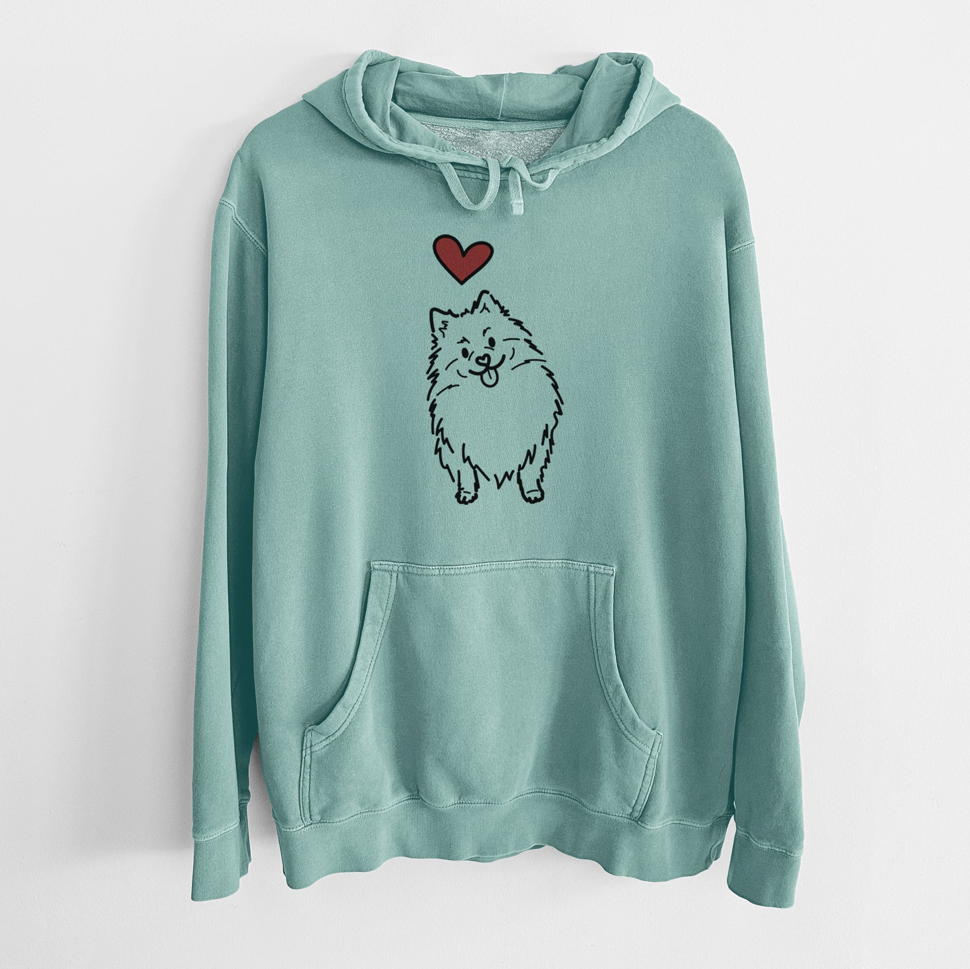 Love Always Pomeranian - Fern - Unisex Pigment Dyed Hoodie