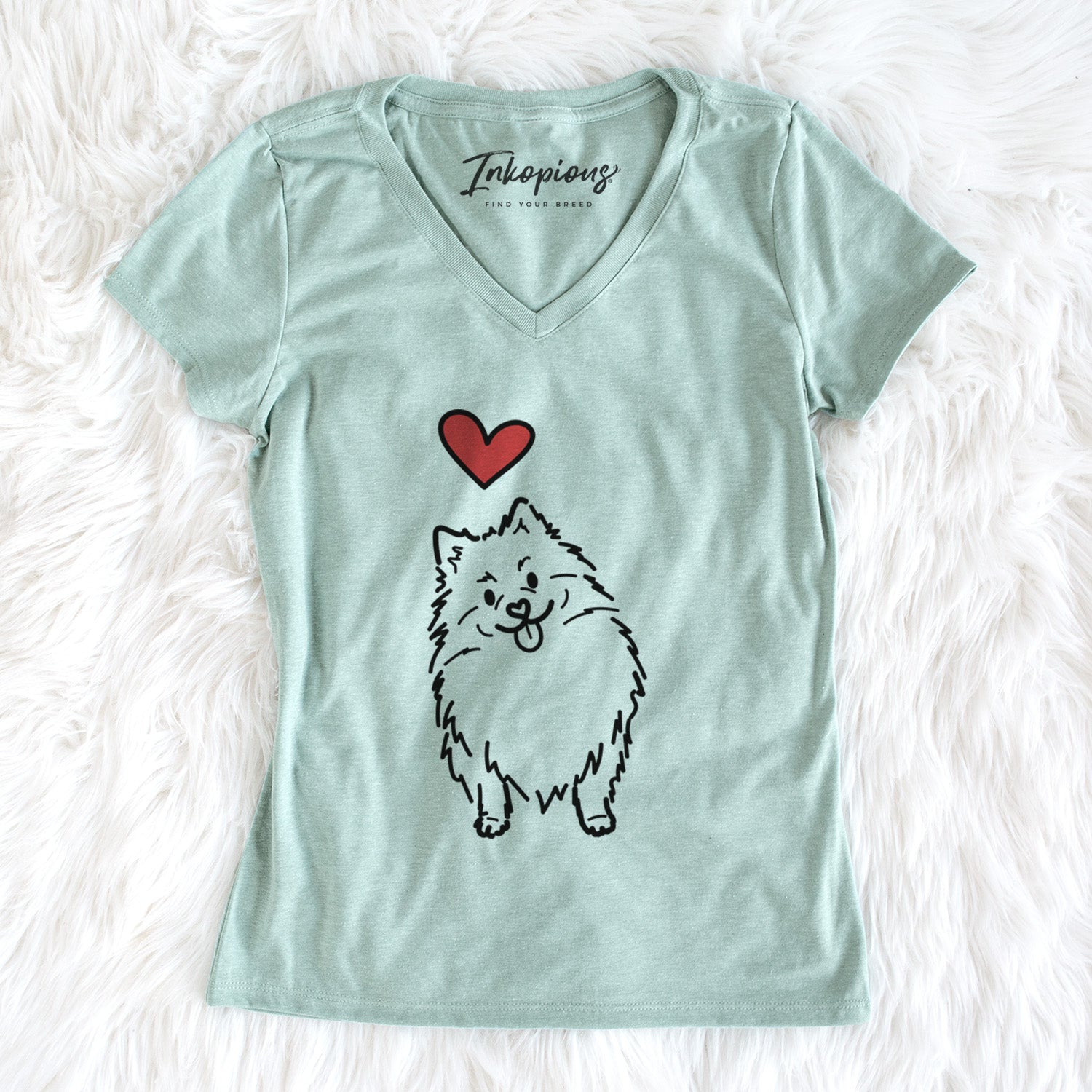 Love Always Pomeranian - Fern - Women's Perfect V-neck Shirt