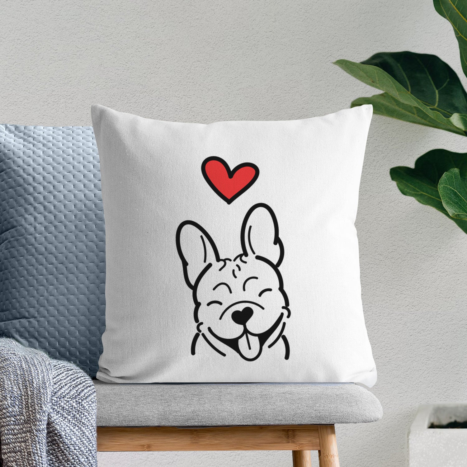 Love Always French Bulldog - Throw Pillow Cover