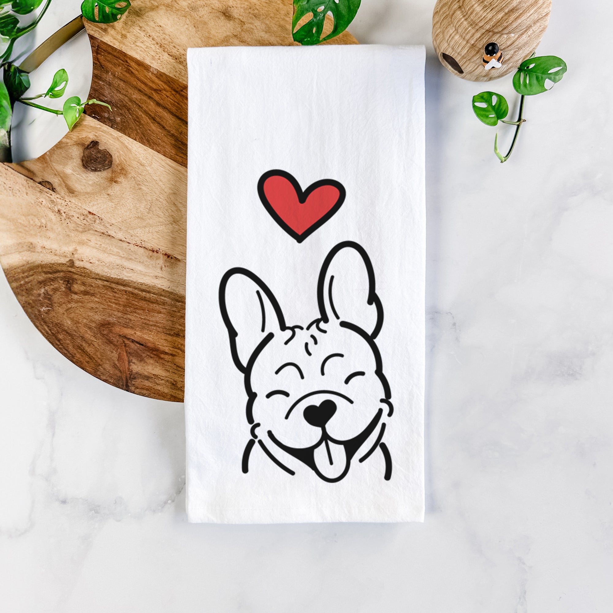 Love Always French Bulldog - Tea Towel