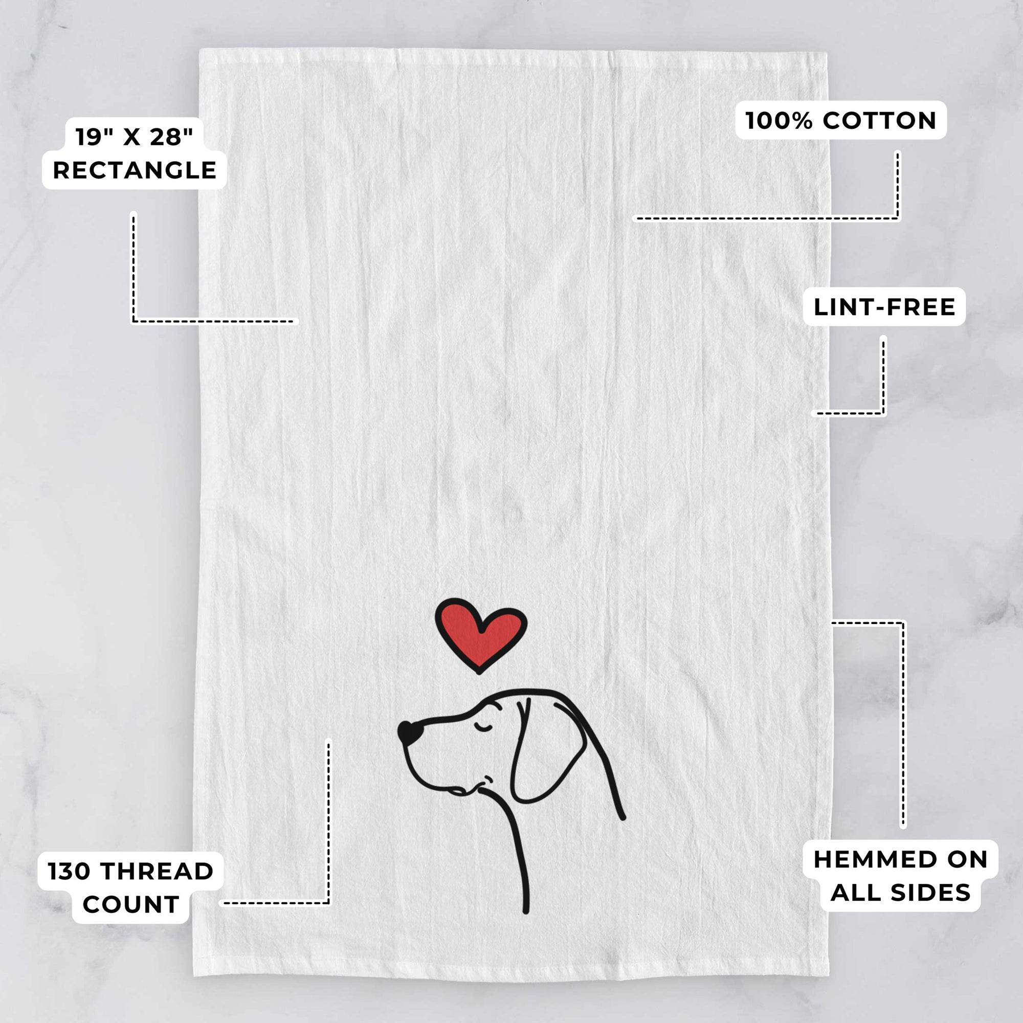 Love Always German Shorthaired Pointer - Tea Towel