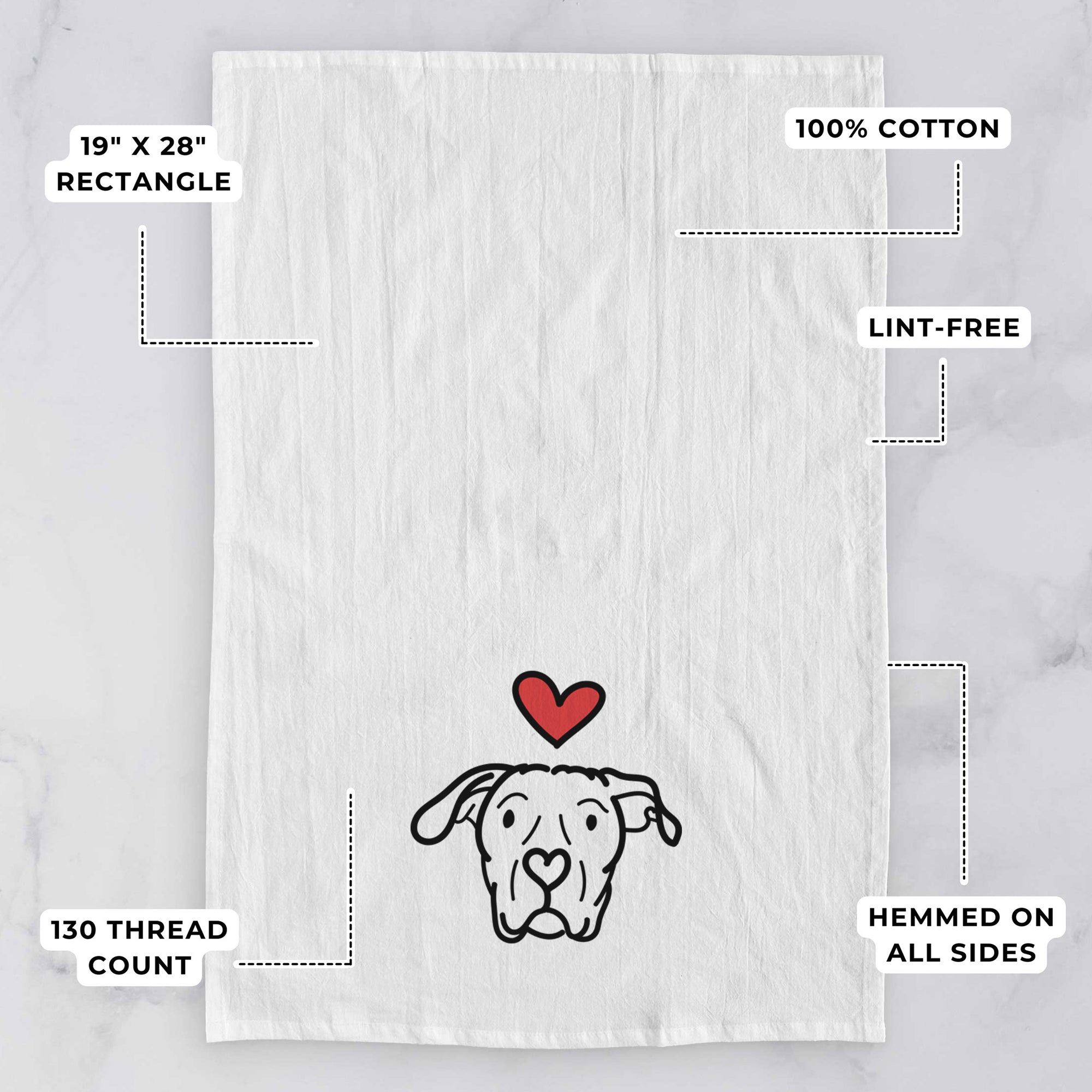 Love Always Dogo Argentino - Genevieve - Tea Towel