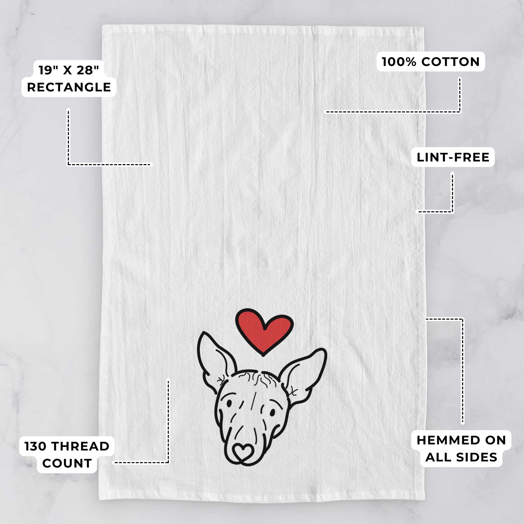 Love Always American Hairless Terrier - Georgia - Tea Towel