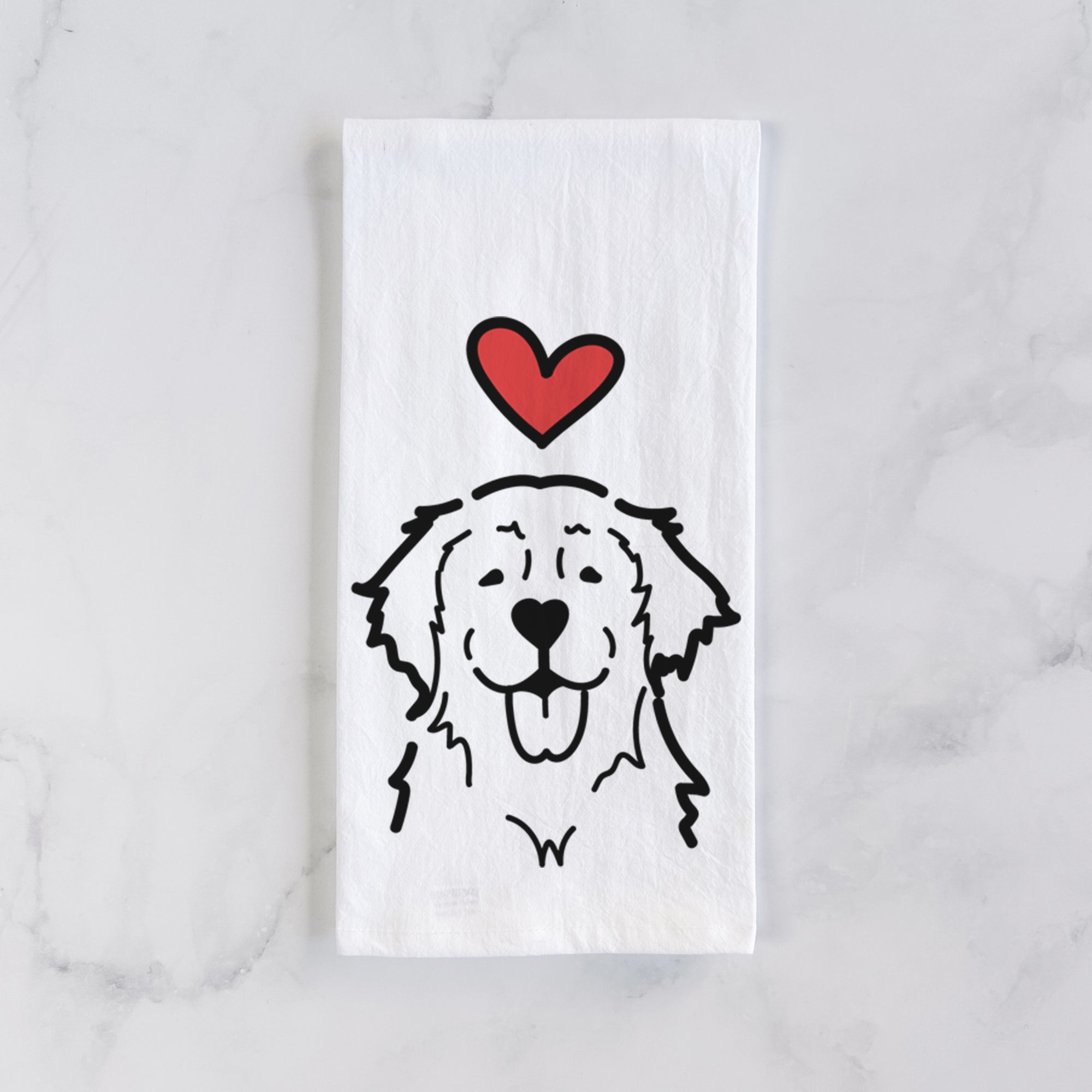 Love Always Golden Retriever - Tea Towel