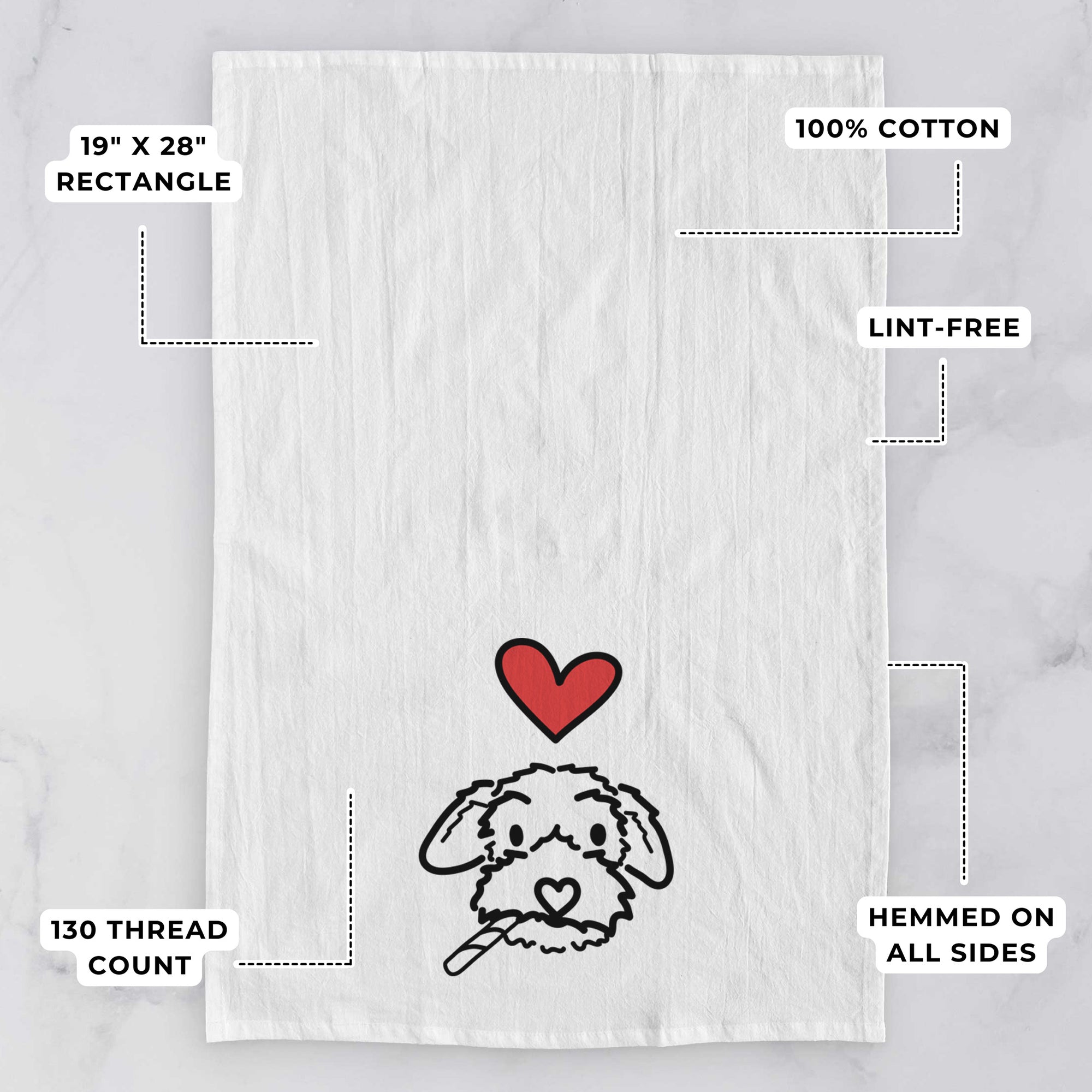 Love Always Poodle Mix - Gomer - Tea Towel