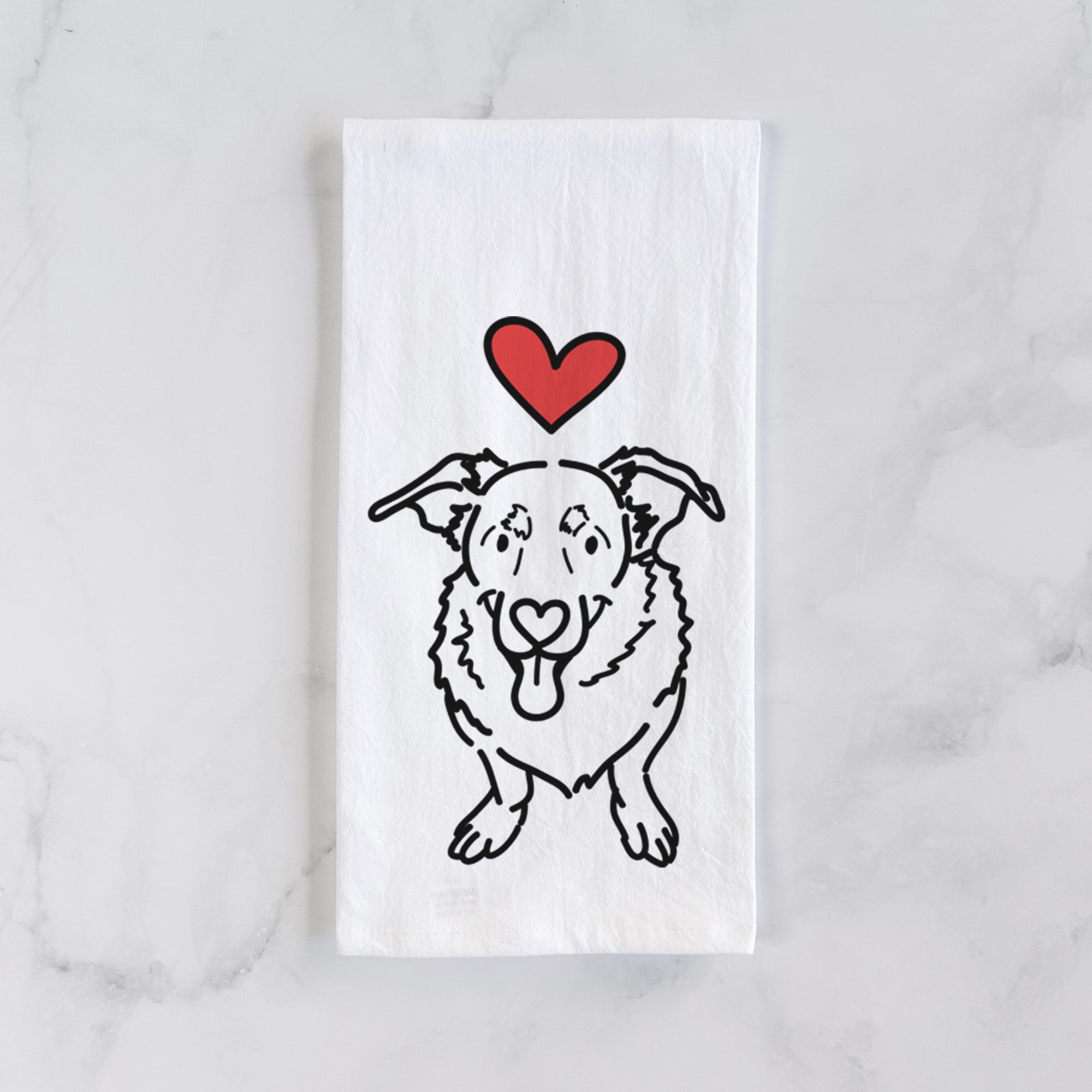 Love Always Basset Hound German Shepherd Mix - Gretchen - Tea Towel