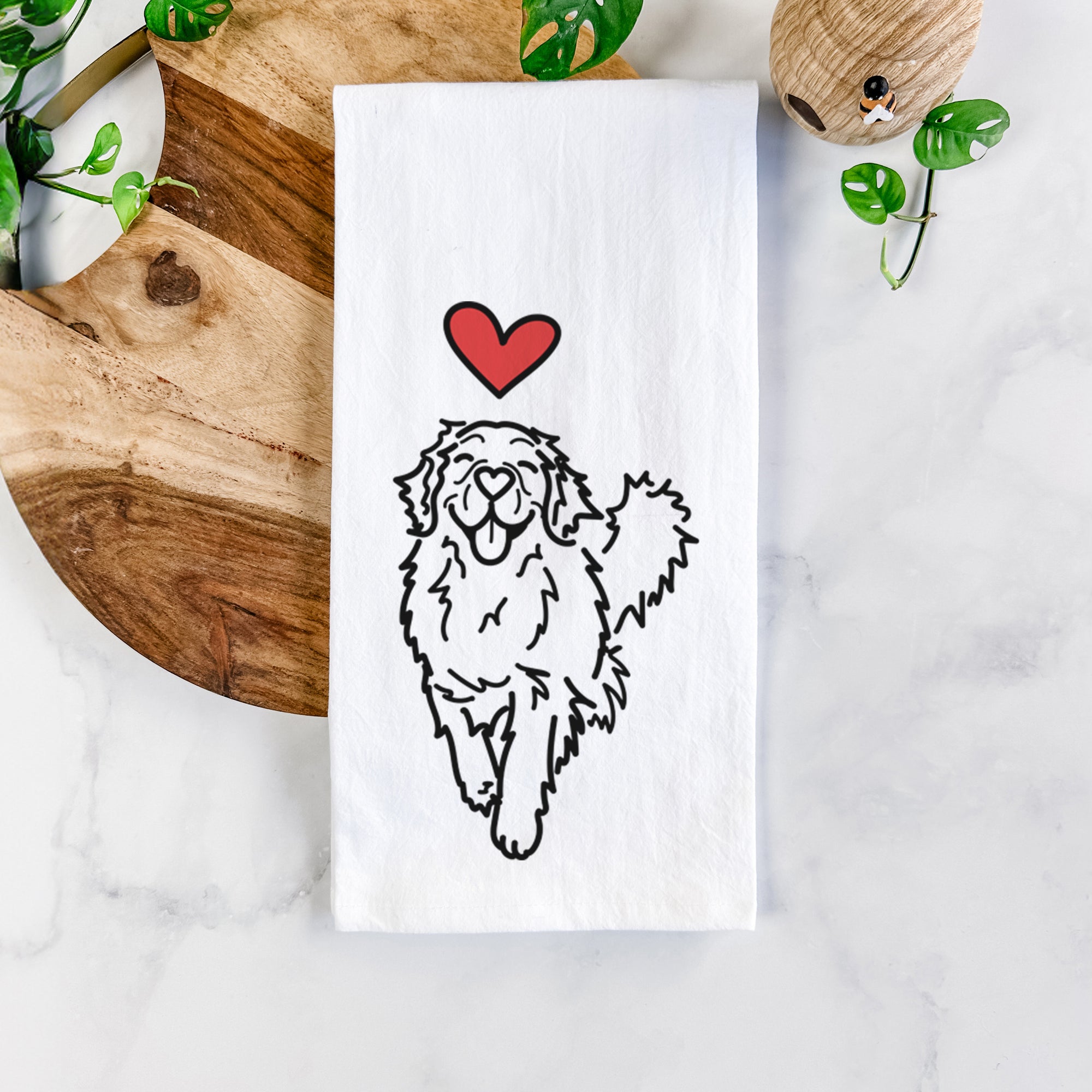 Love Always Golden Retriever - Hamlet - Tea Towel