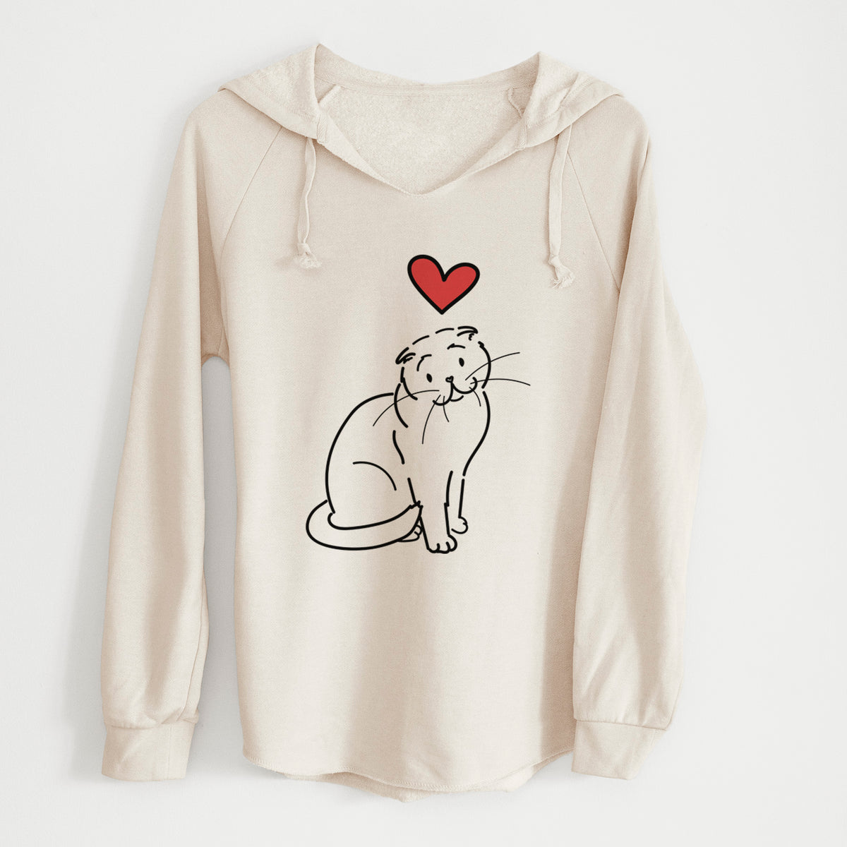 Love Always Scottish Fold Cat - Hank - Cali Wave Hooded Sweatshirt