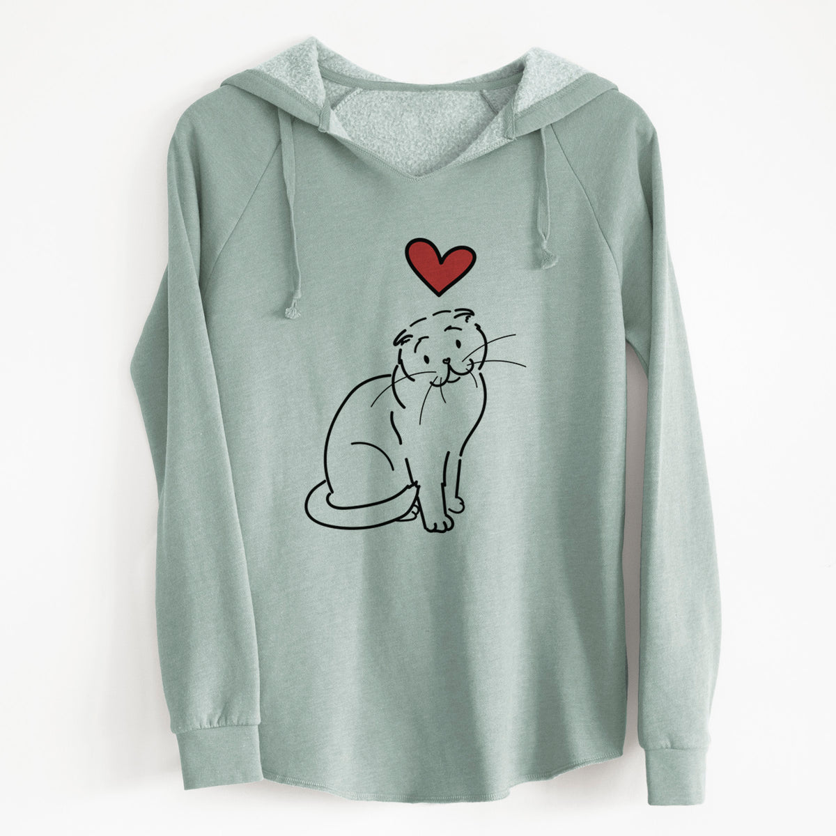 Love Always Scottish Fold Cat - Hank - Cali Wave Hooded Sweatshirt