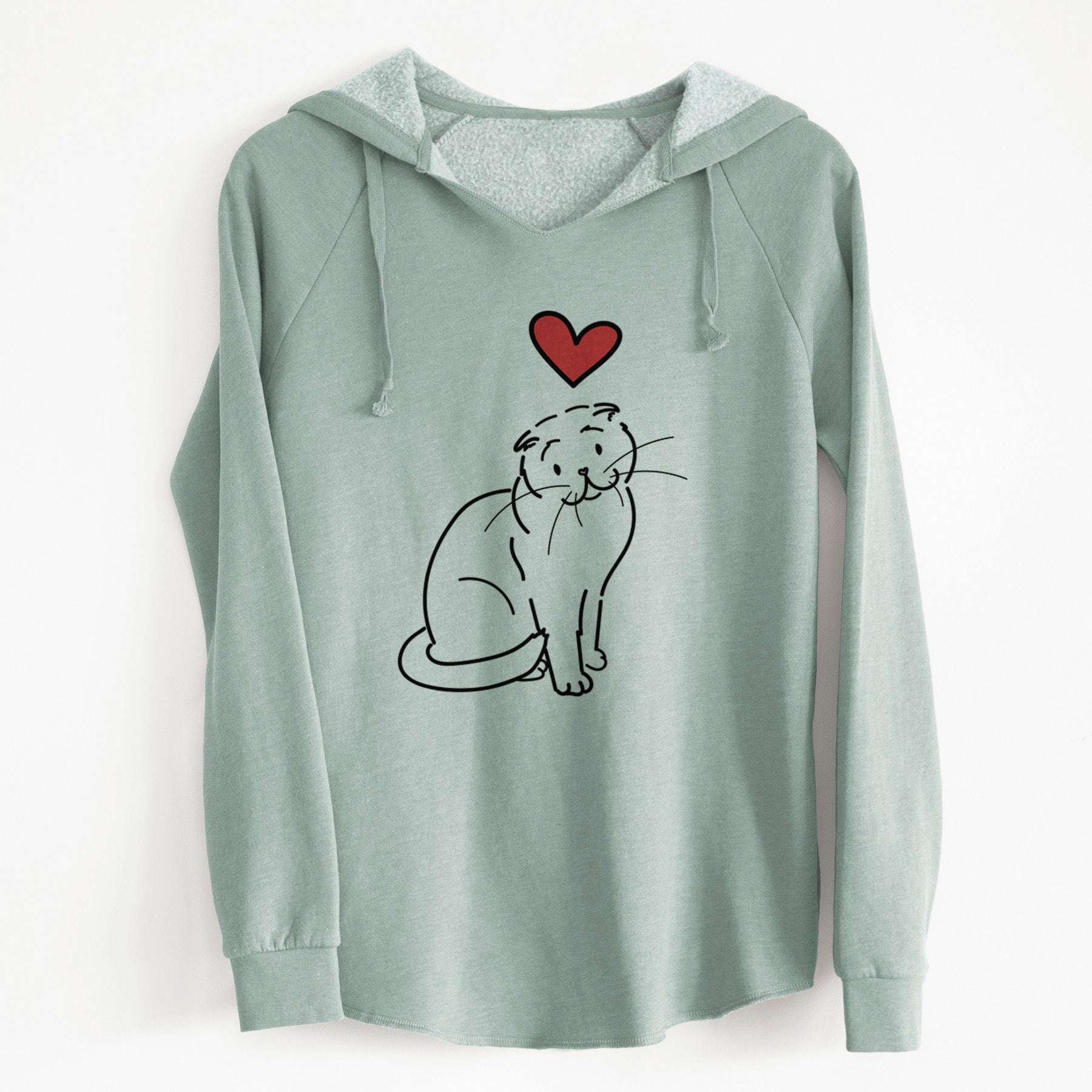 Love Always Scottish Fold Cat - Hank - Cali Wave Hooded Sweatshirt