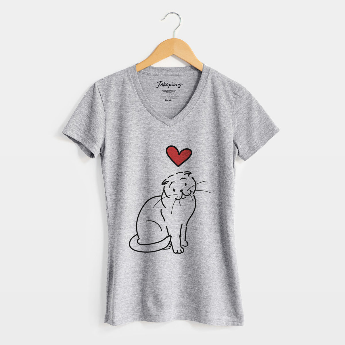 Love Always Scottish Fold Cat - Hank - Women's Perfect V-neck Shirt