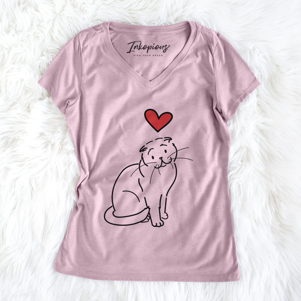 Love Always Scottish Fold Cat - Hank - Women's Perfect V-neck Shirt