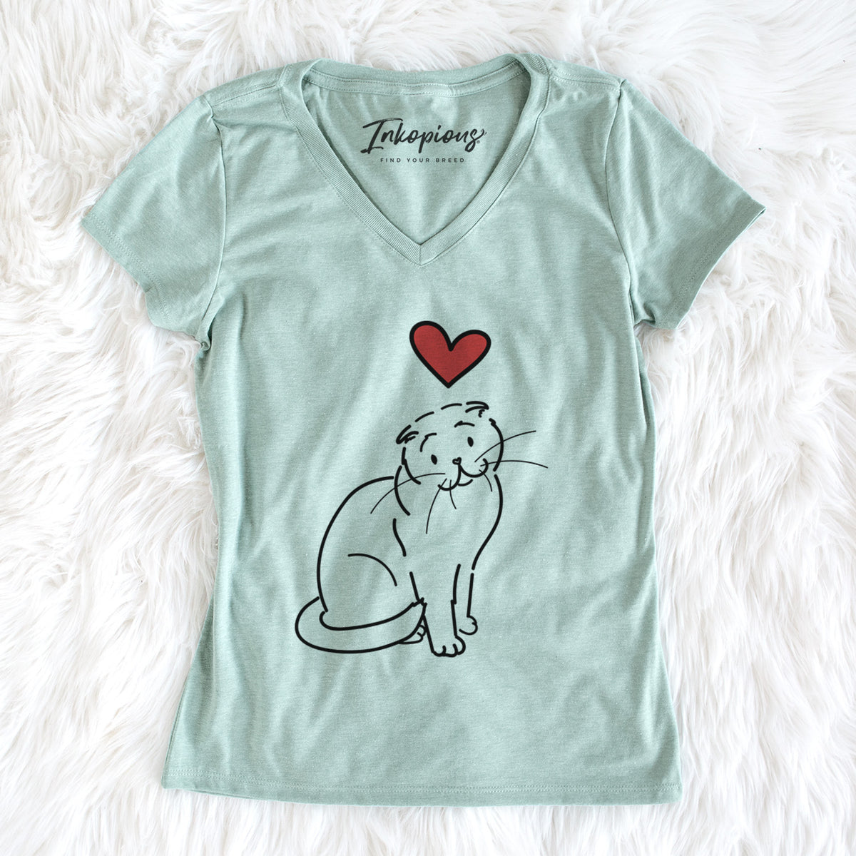 Love Always Scottish Fold Cat - Hank - Women&#39;s Perfect V-neck Shirt