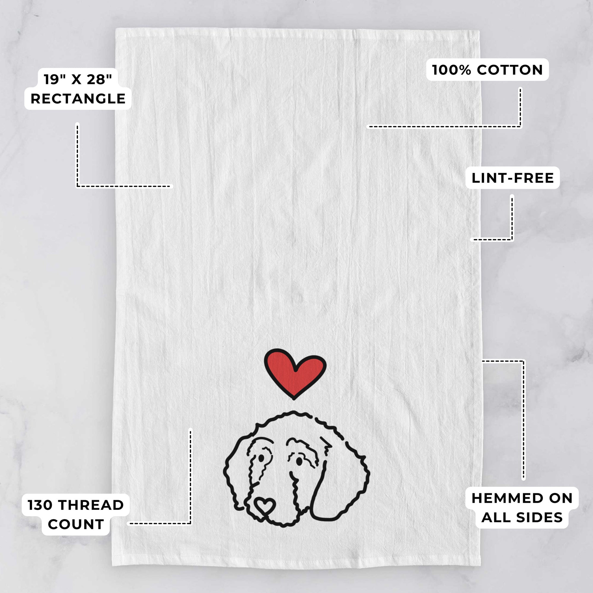 Love Always Goldendoodle - Hanna - Tea Towel