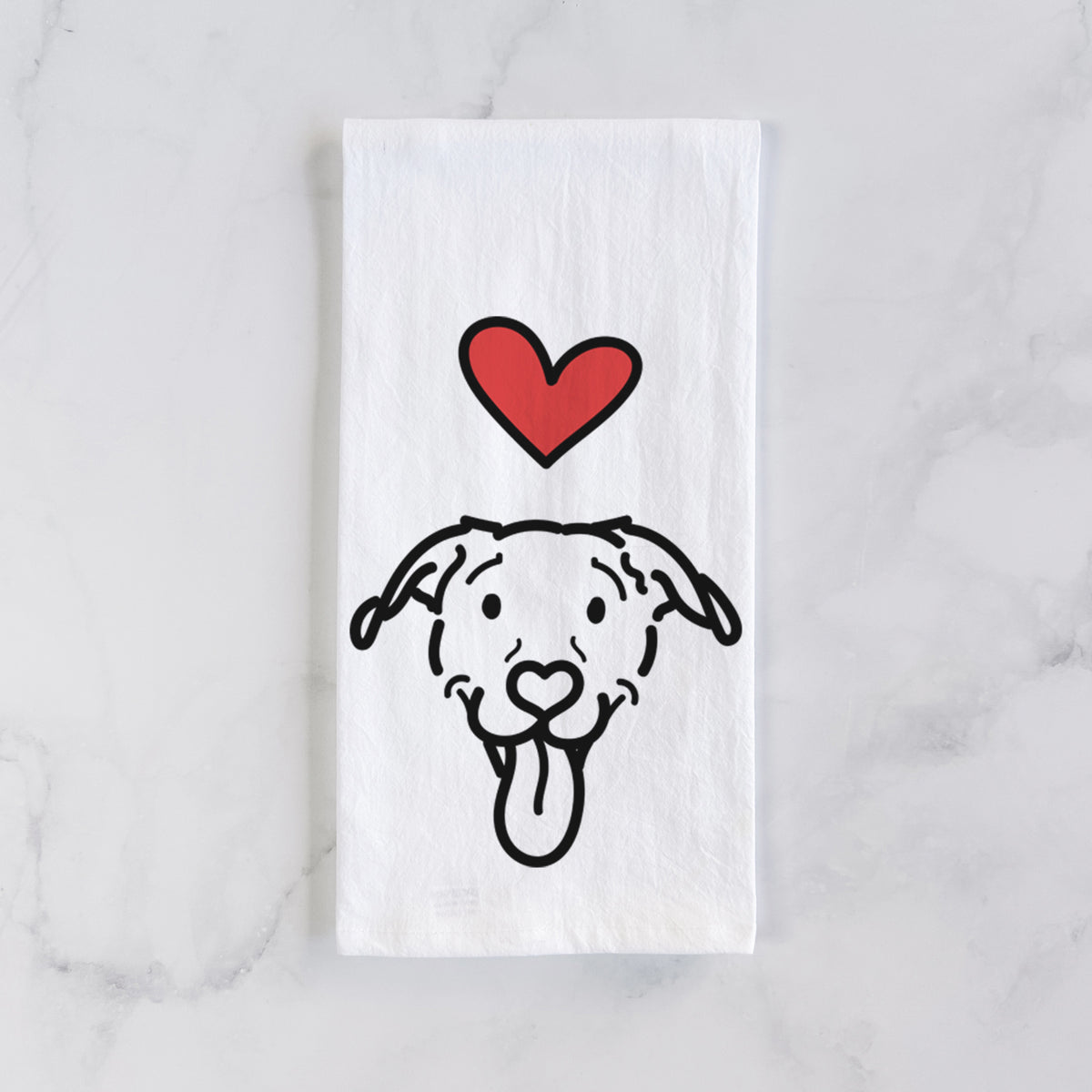 Love Always Pitbull Mix - Hemi - Tea Towel