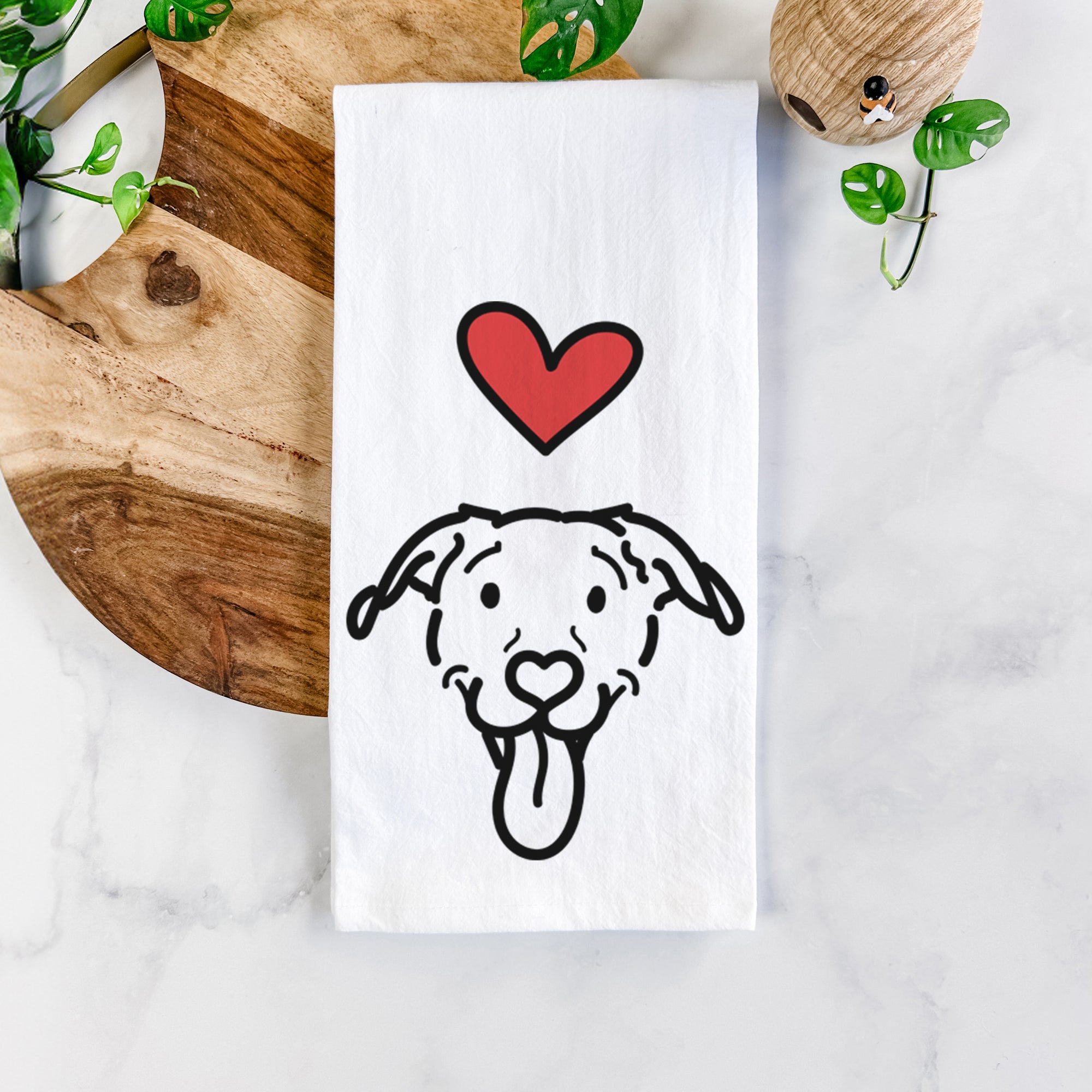 Love Always Pitbull Mix - Hemi - Tea Towel