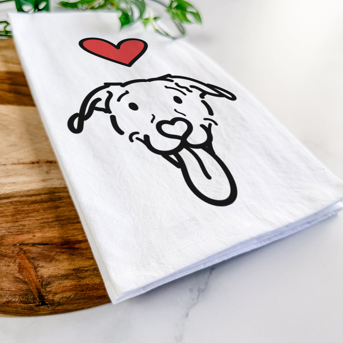 Love Always Pitbull Mix - Hemi - Tea Towel