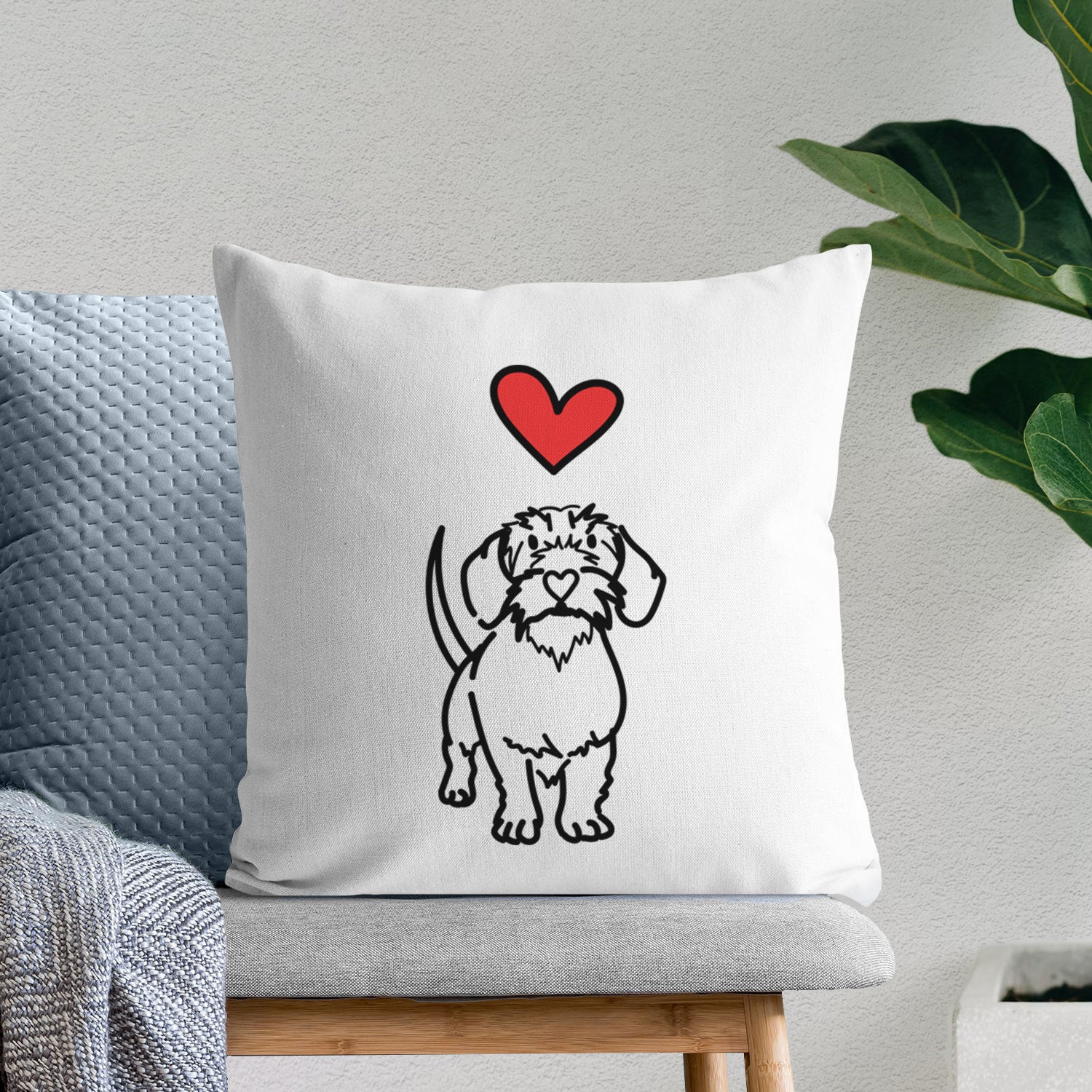 Love Always Wire Dachshund - Henry -  Throw Pillow Cover