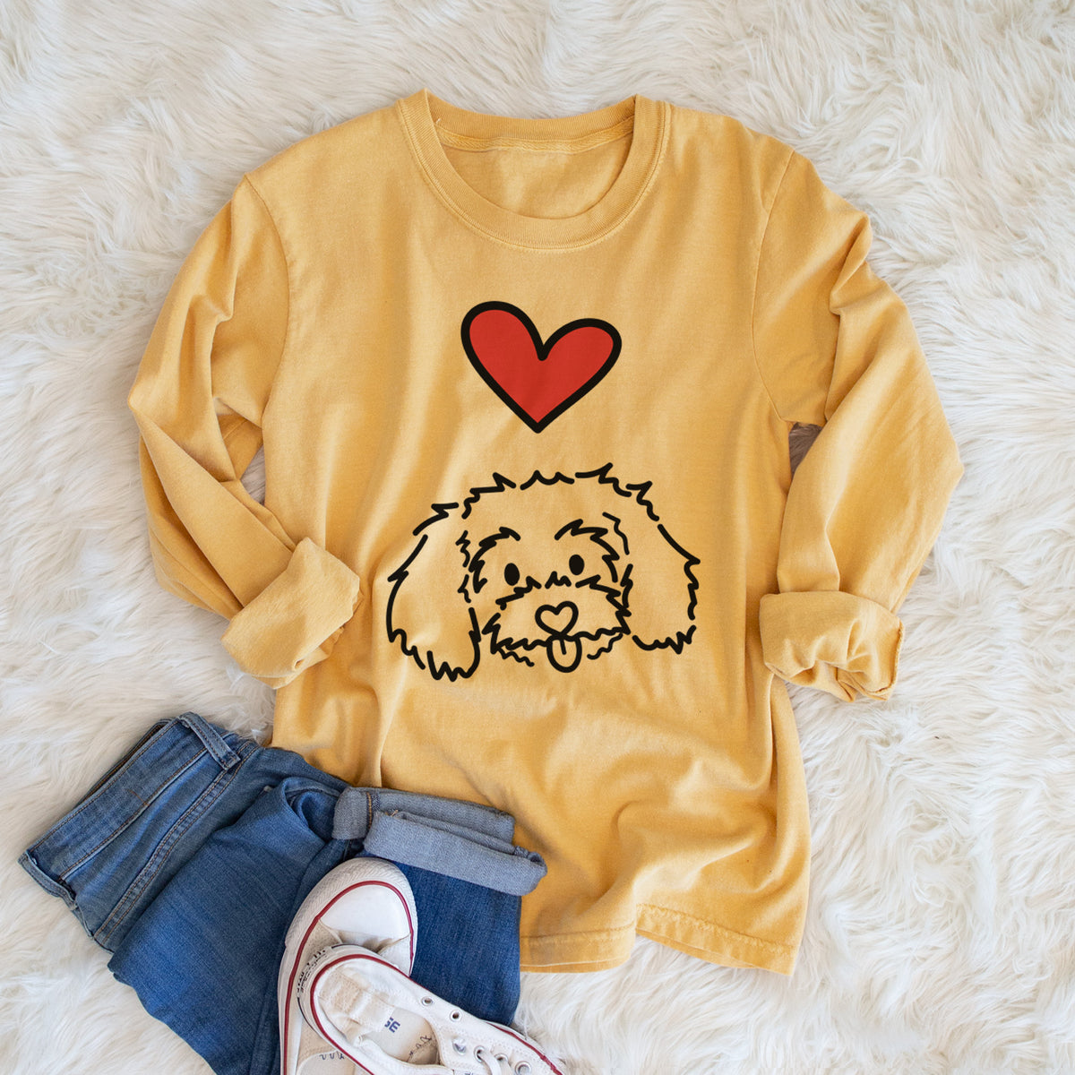 Love Always Maltipoo - Holly - Heavyweight 100% Cotton Long Sleeve