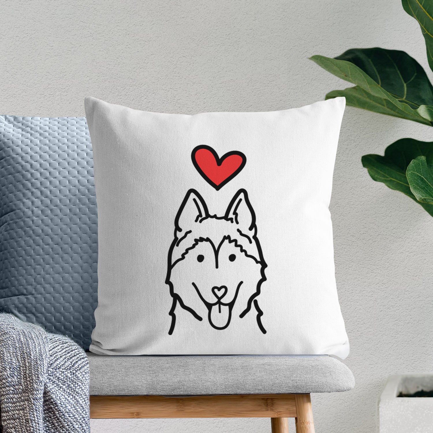 Love Always Siberian Husky - Throw Pillow Cover