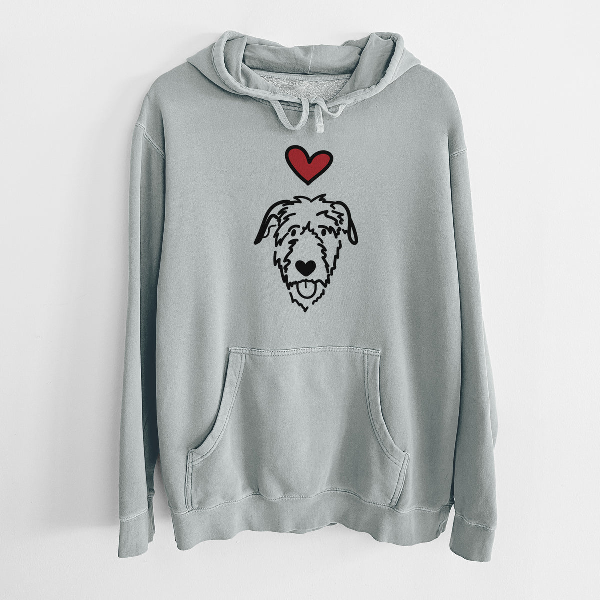 Love Always Irish Wolfhound - Unisex Pigment Dyed Hoodie