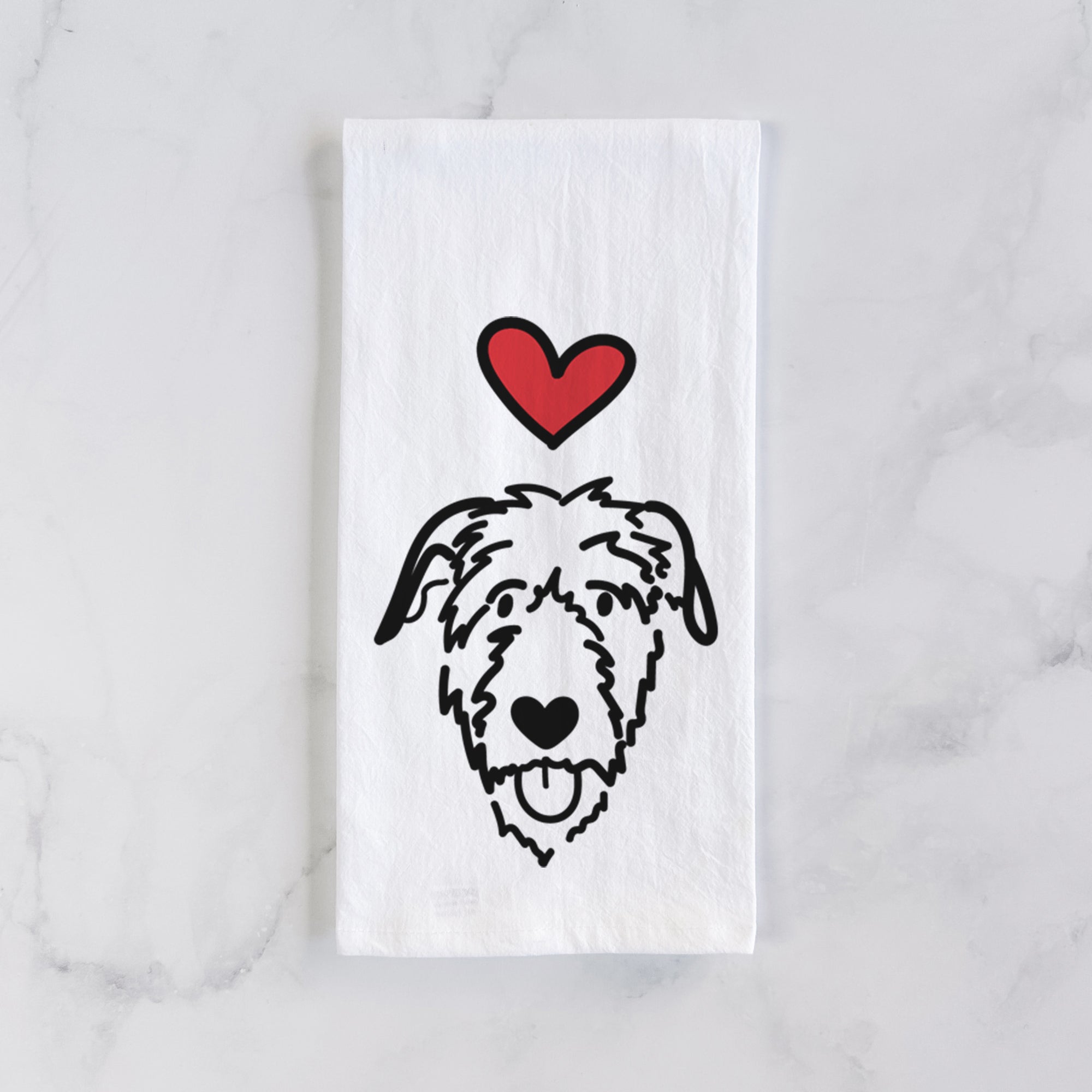 Love Always Irish Wolfhound - Tea Towel