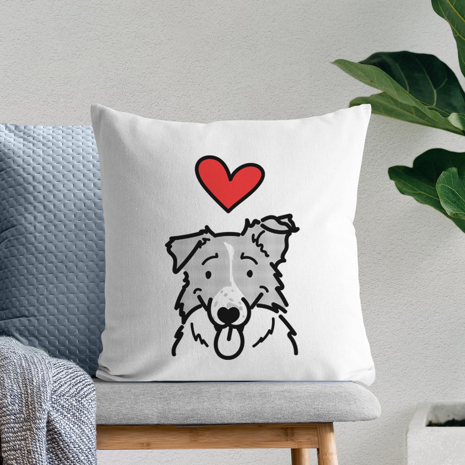 Love Always Border Collie - Jam -  Throw Pillow Cover